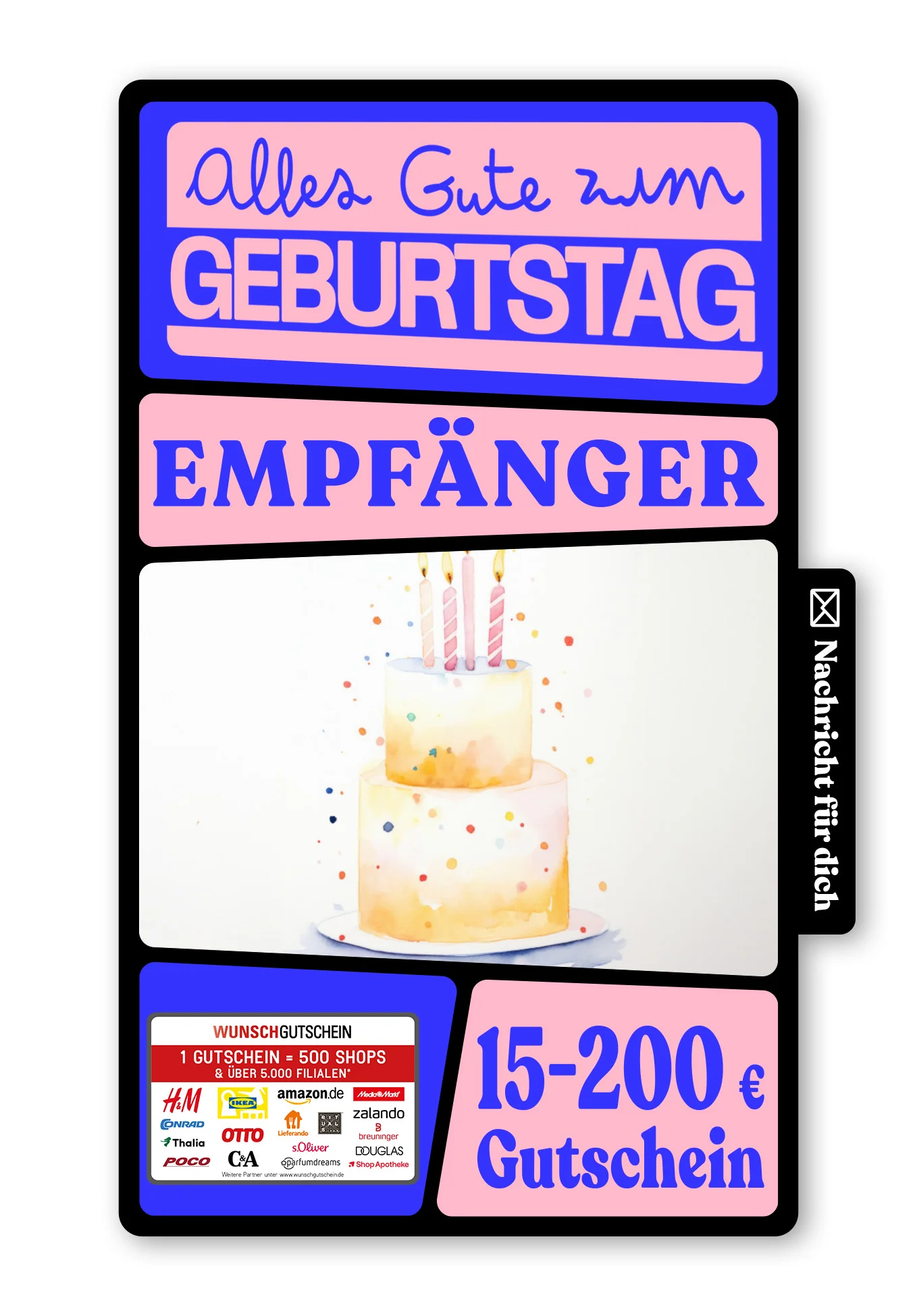 Digital - Happy Birthday - Torte Gelb