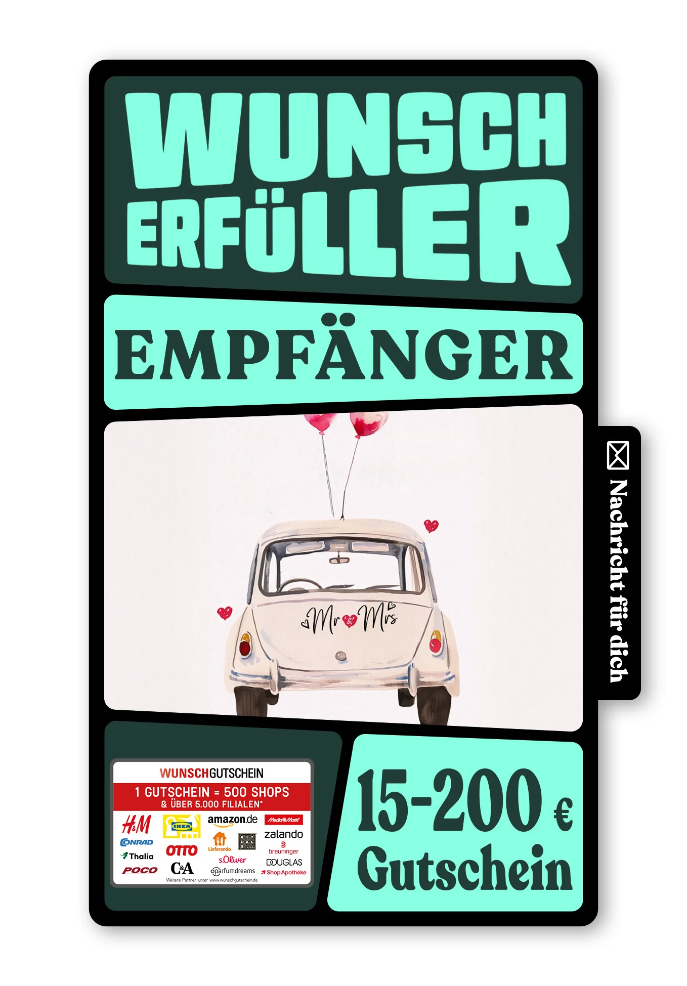 Digital - Just Married - Auto Weiß