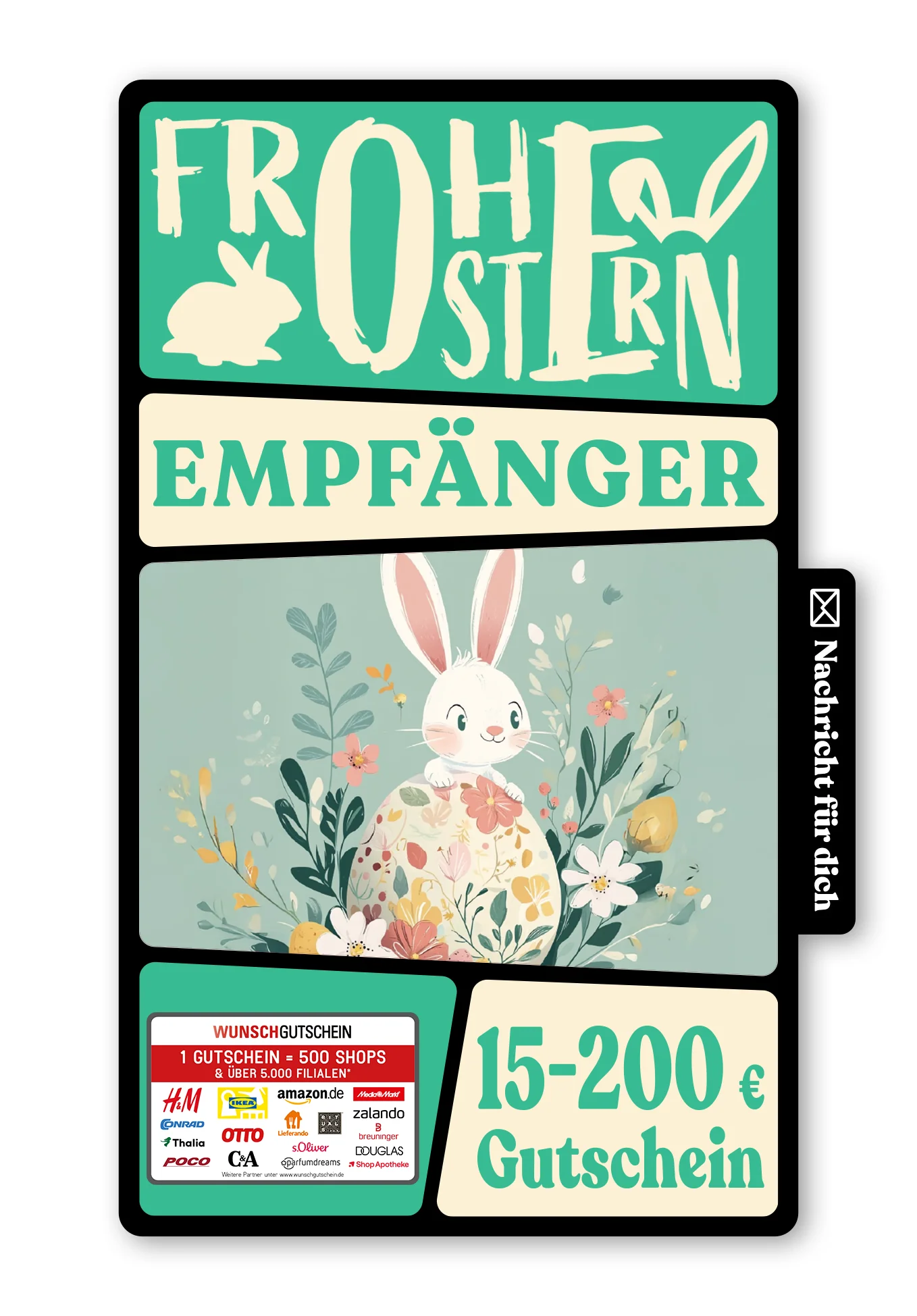 Digital - Liebe Ostergrüße - Hase Türkis