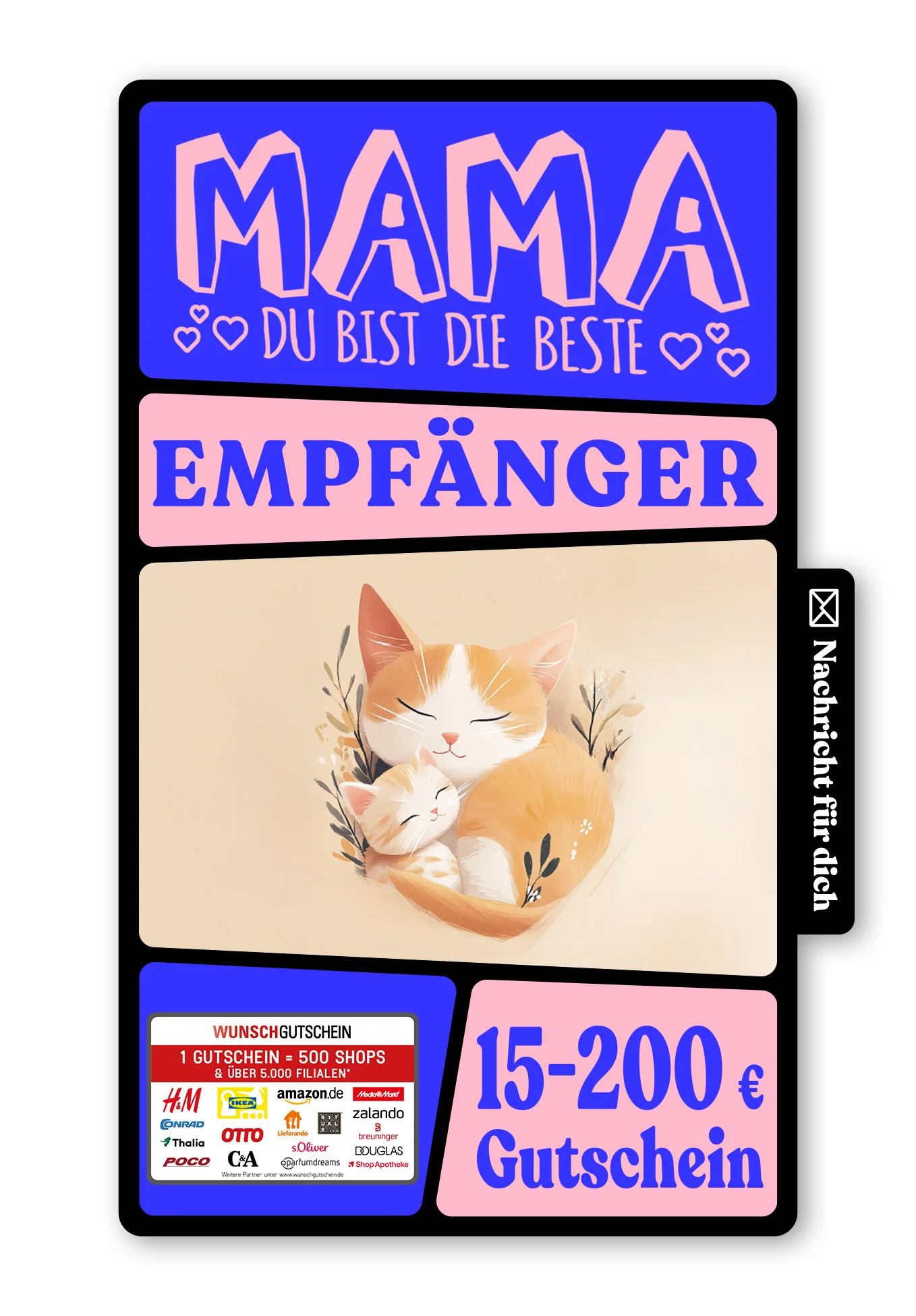Digital - Mama hab dich lieb - Katzen Orange