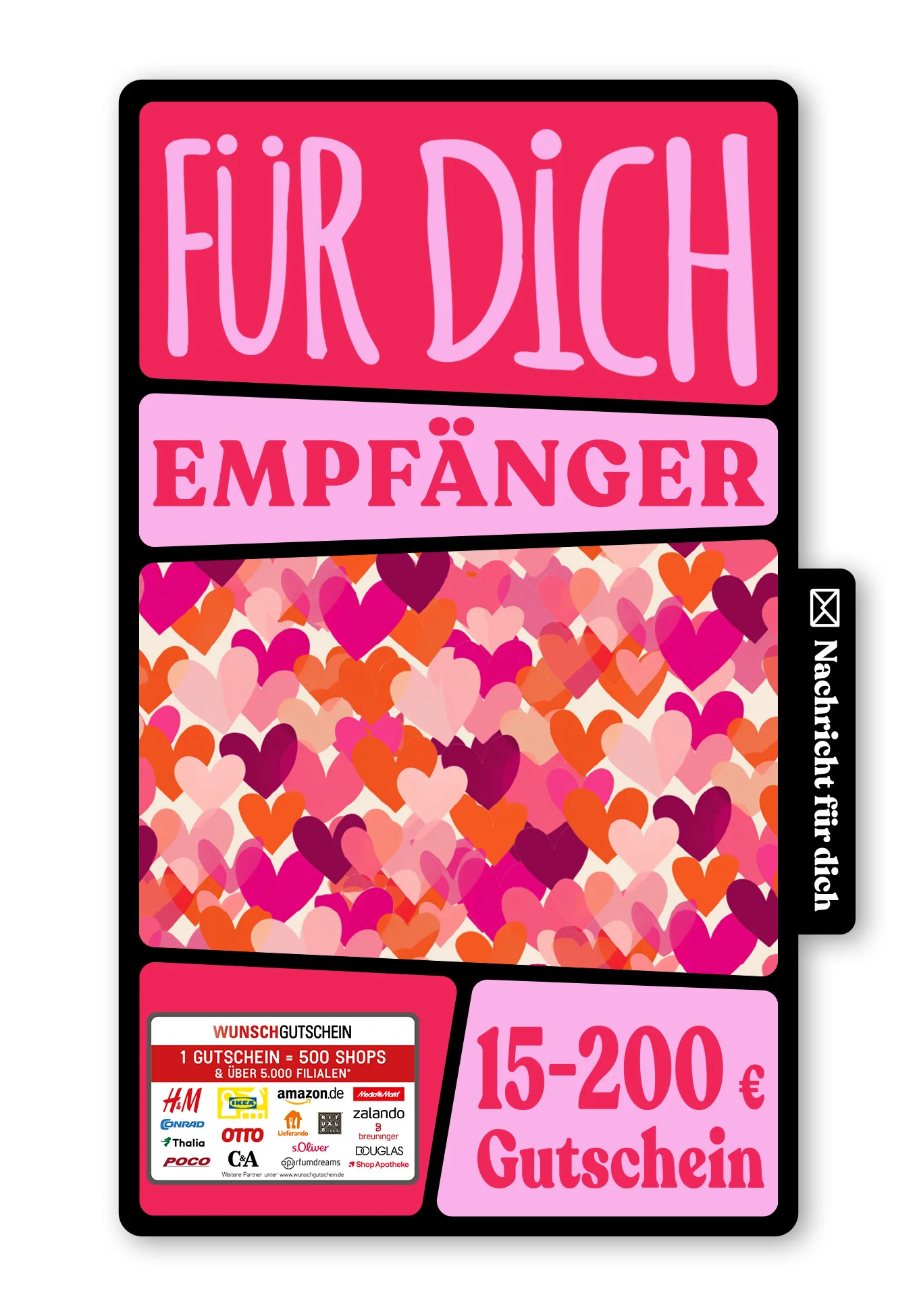 Digital - Mama ich hab dich lieb - Herzen Pink Orange