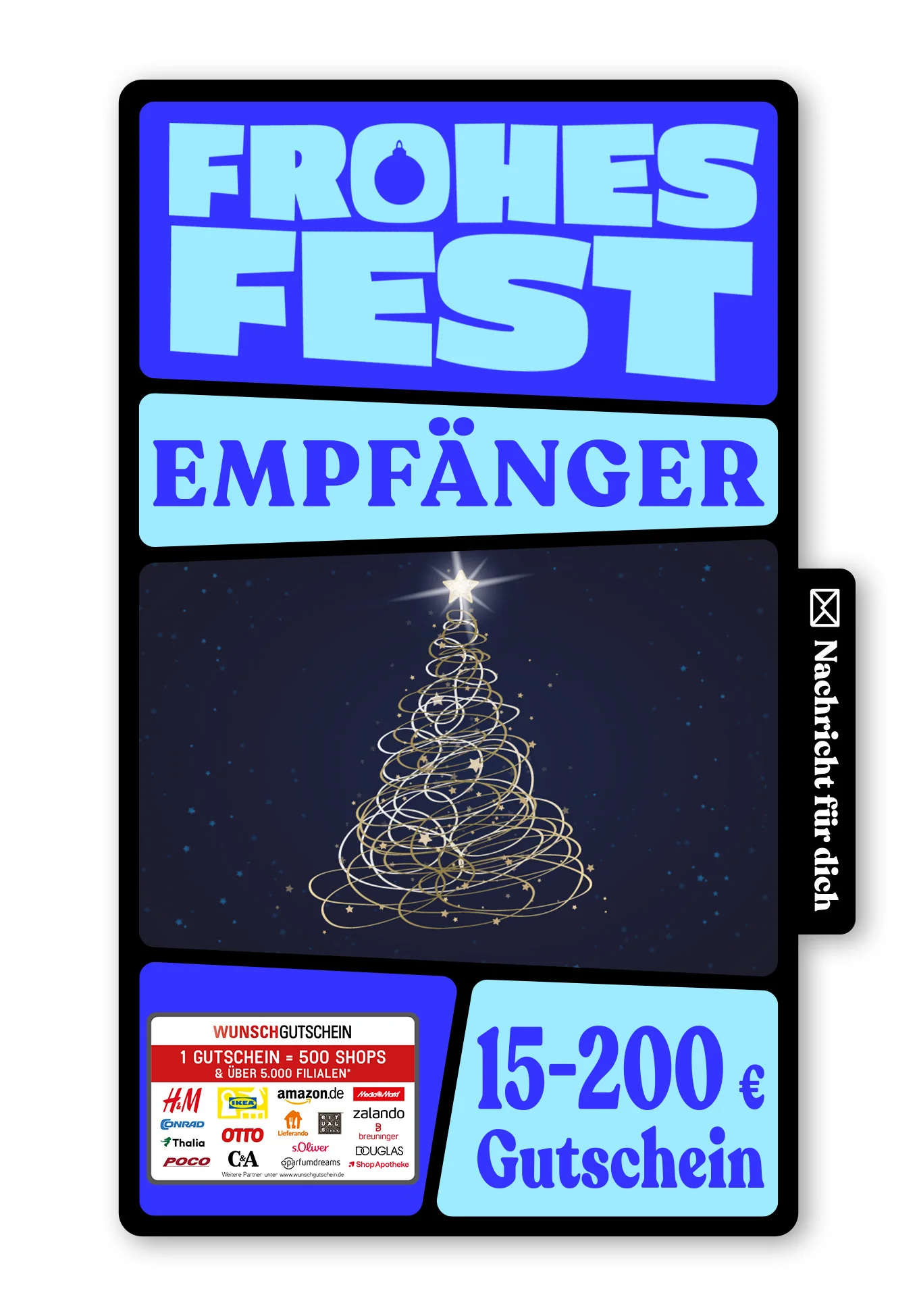 Digital - Merry Christmas - Tannenbaum Blau