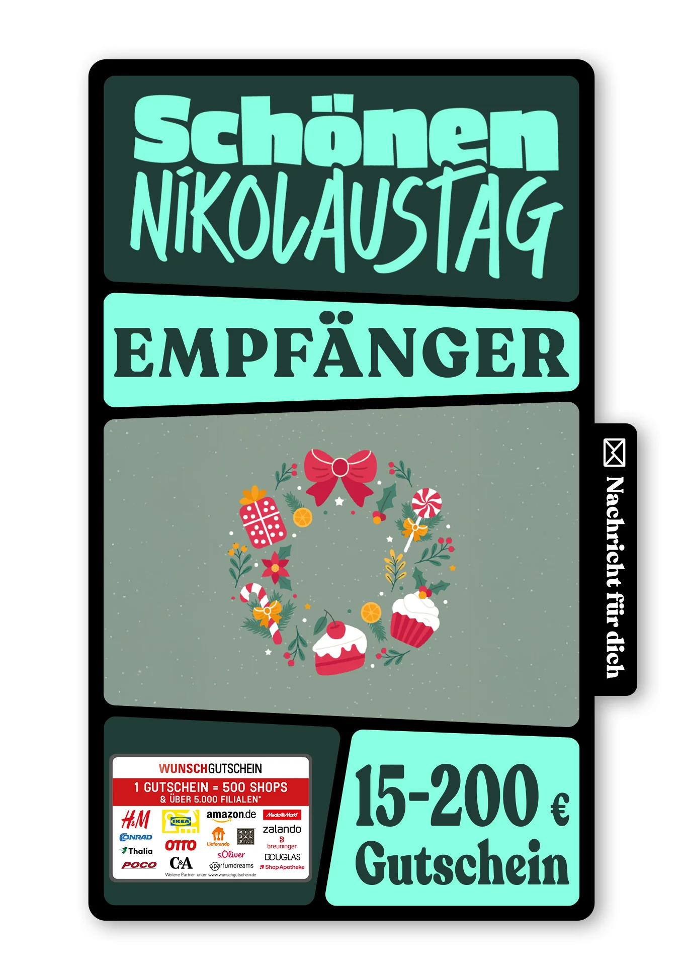 Digital - Schönen Nikolaustag - Kranz Süßigkeiten