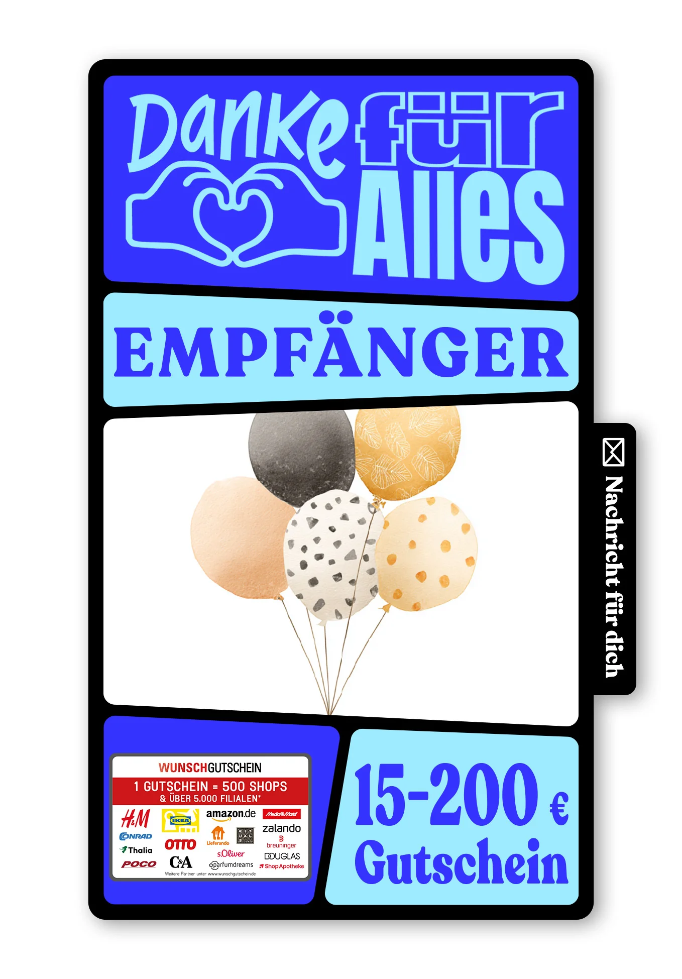 Digital - Vielen Dank - Ballons Wasserfarbe