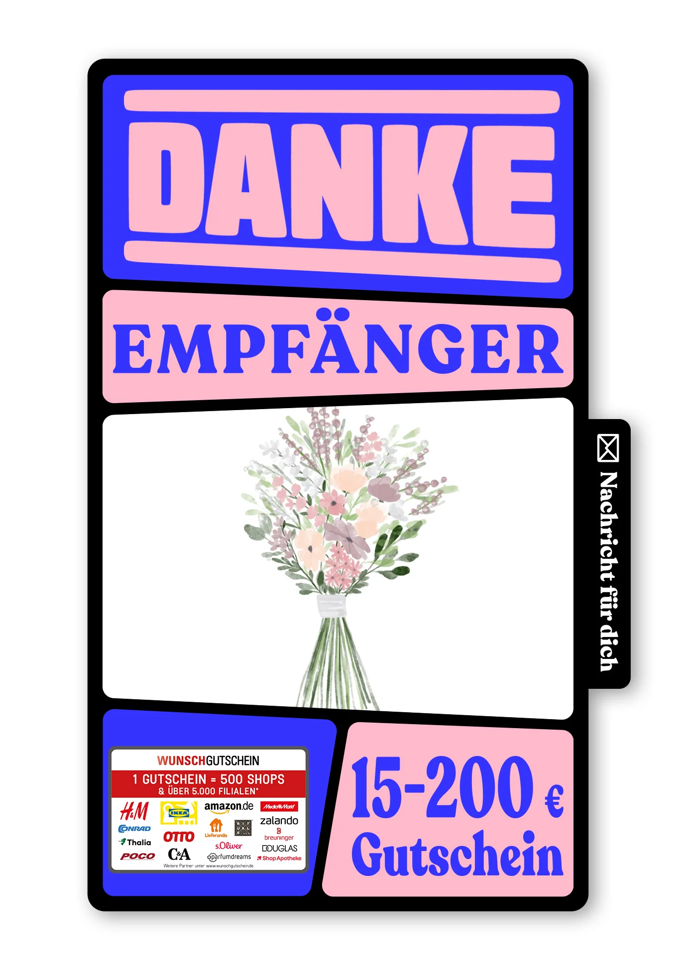 Digital - Vielen Dank - Blumenstrauss Lila