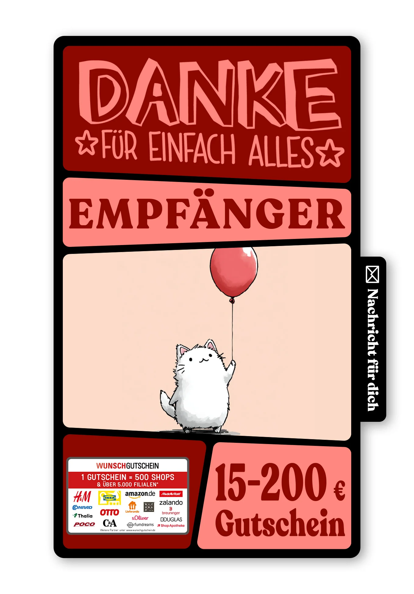 Digital - Vielen Dank - Katze Luftballon