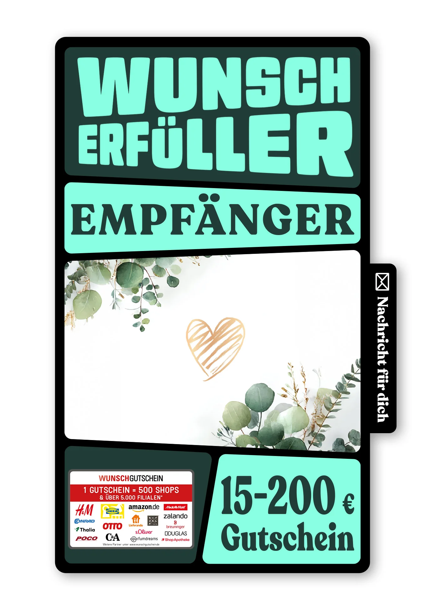 Digital - Zur Hochzeit alles Gute - Eukalyptus