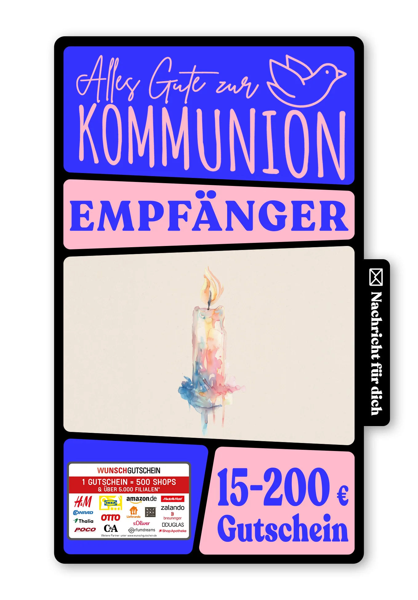 Digital - Zur Konfirmation - Kerze Aquarell