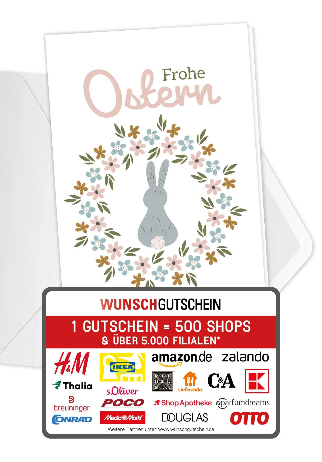 Frohe Ostern - Blumenkranz Hase PDF