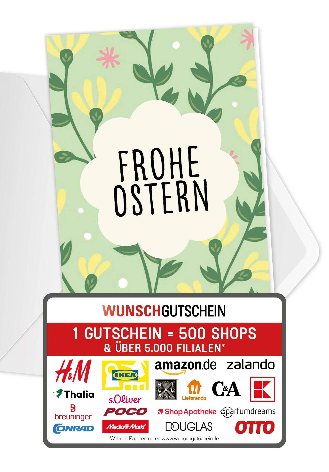 Frohe Ostern - Blumenmuster Grün PDF