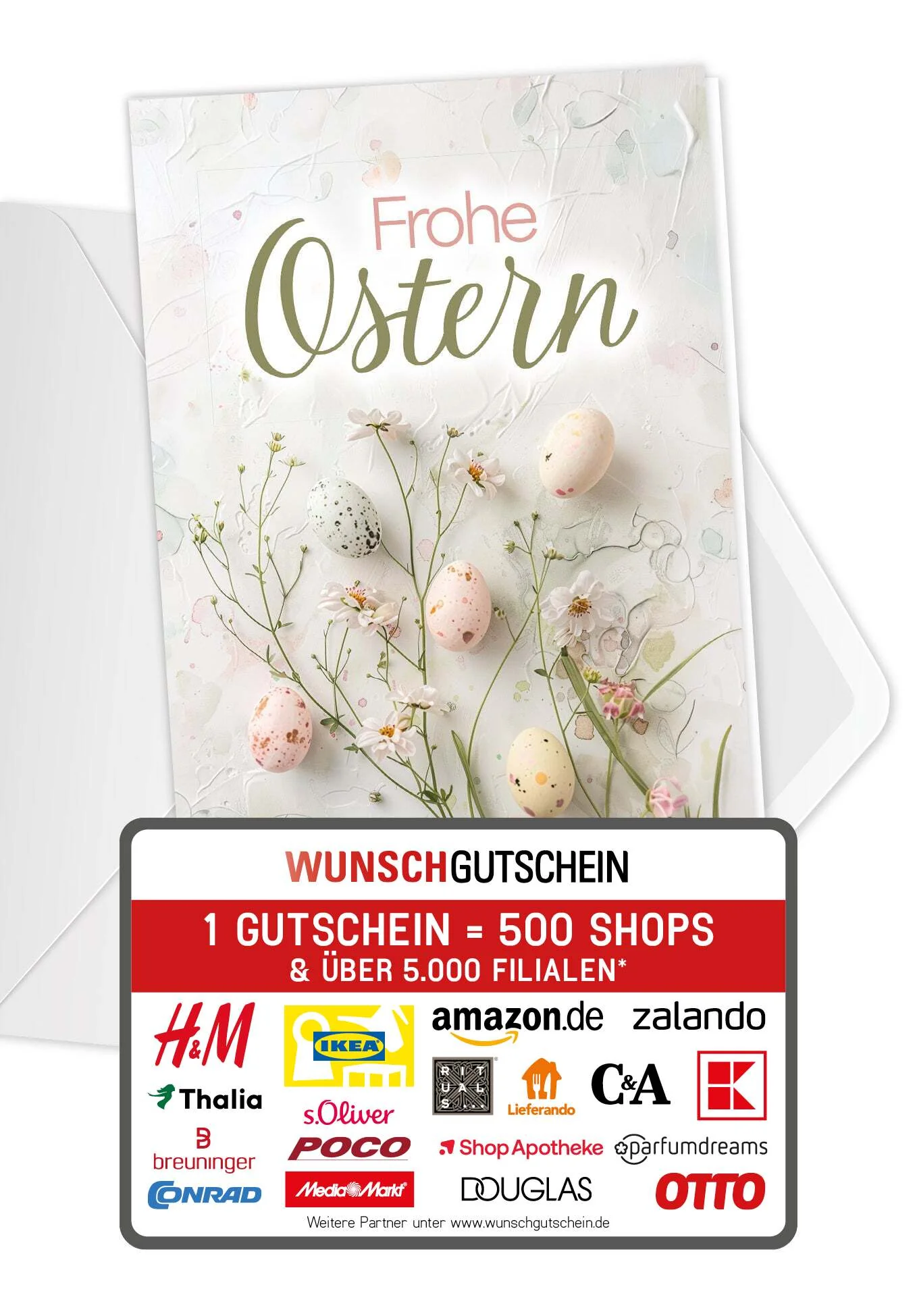 Frohe Ostern - Eier und Blumen Pastel PDF