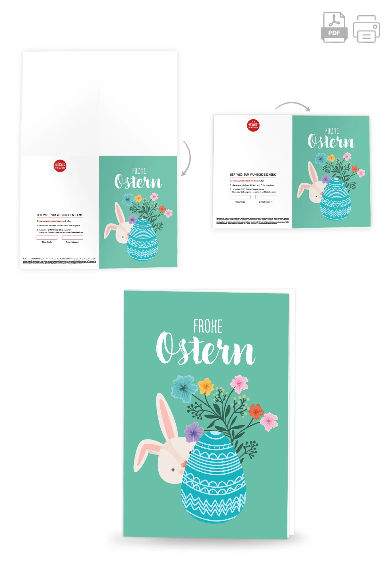 Frohe Ostern - Hase mit Ei Türkis - Image 4
