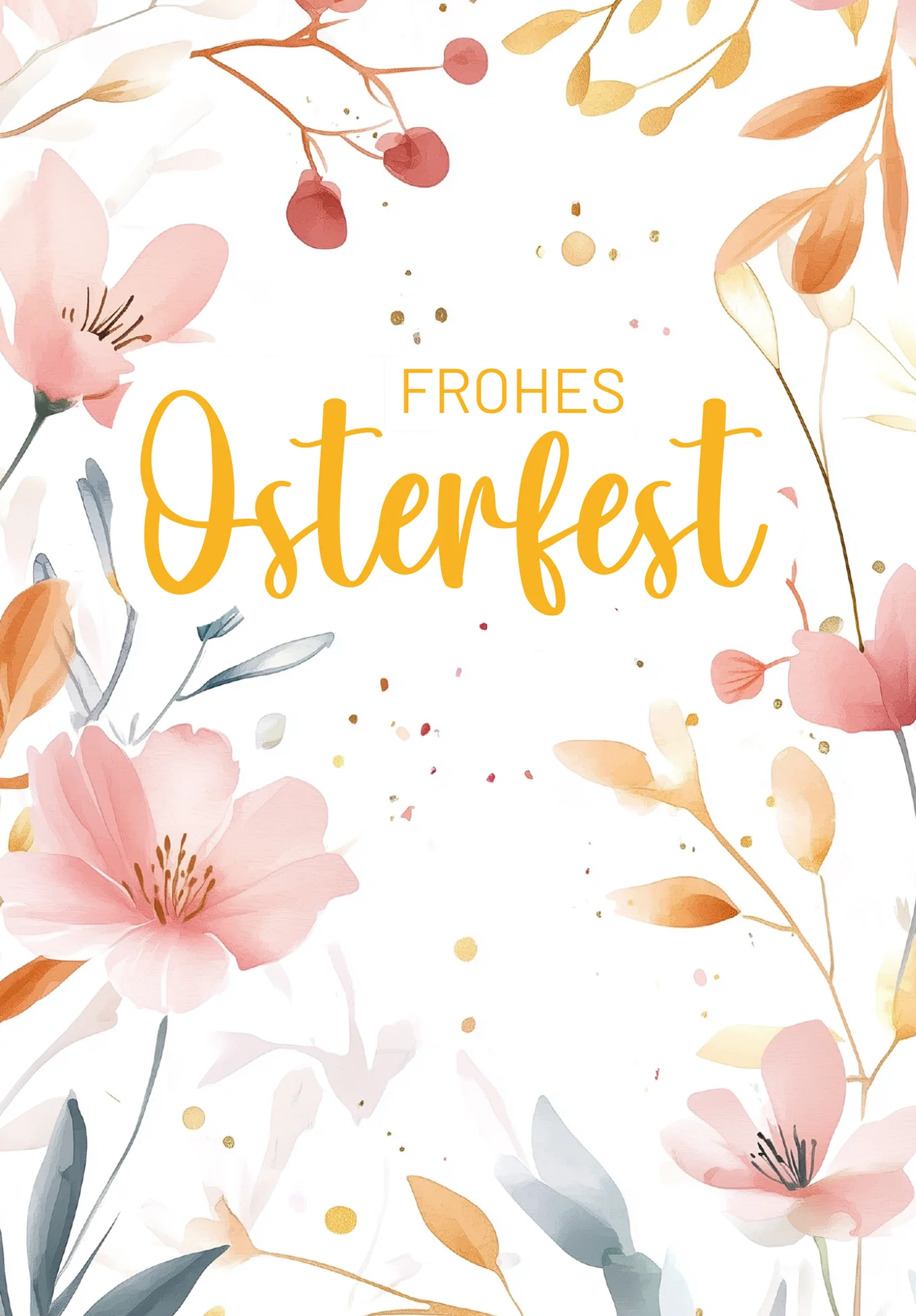 Frohes Osterfest - Aquarellblumen Rosa - Image 2