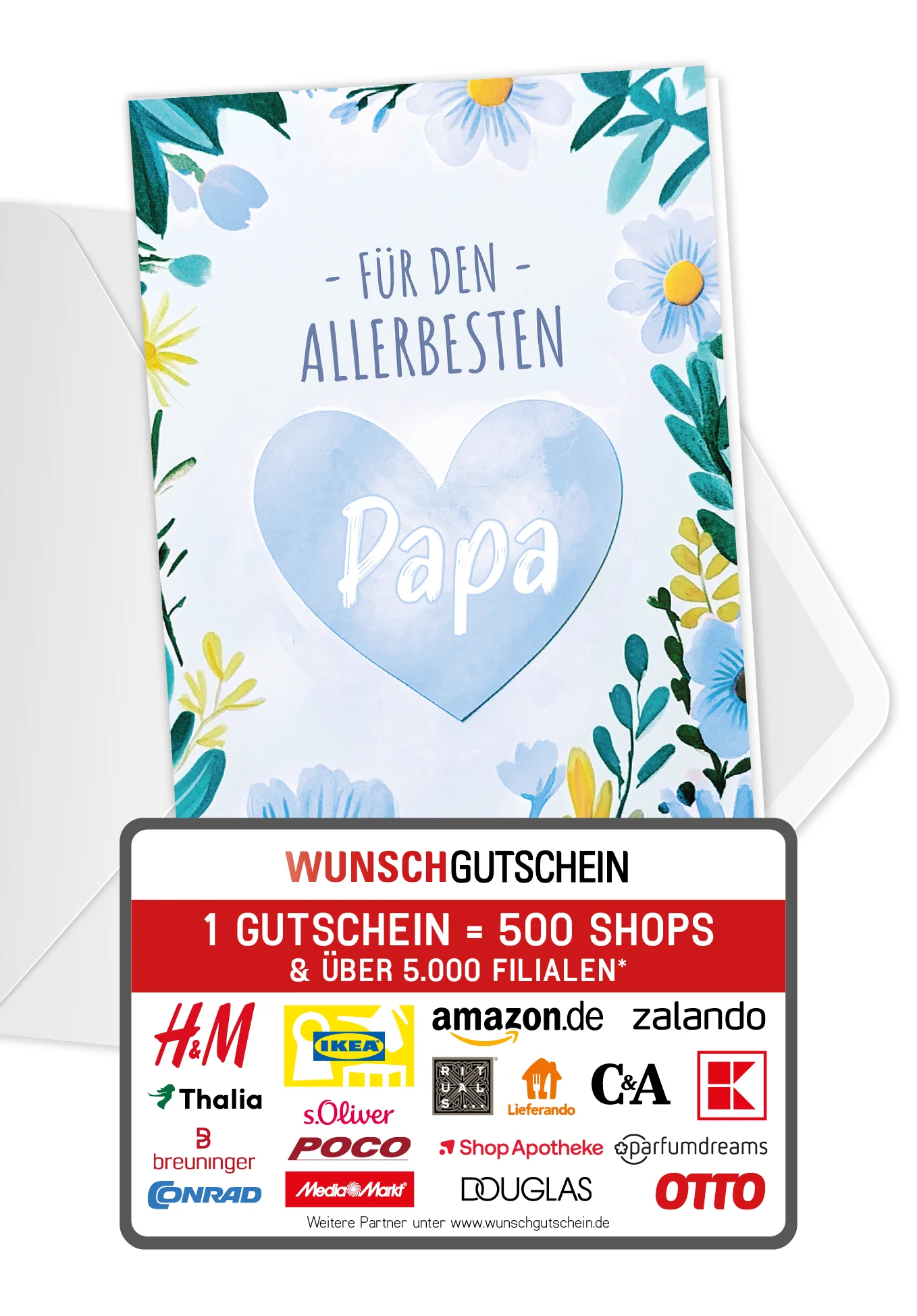 Für den allerbesten Papa - Herz Blumen