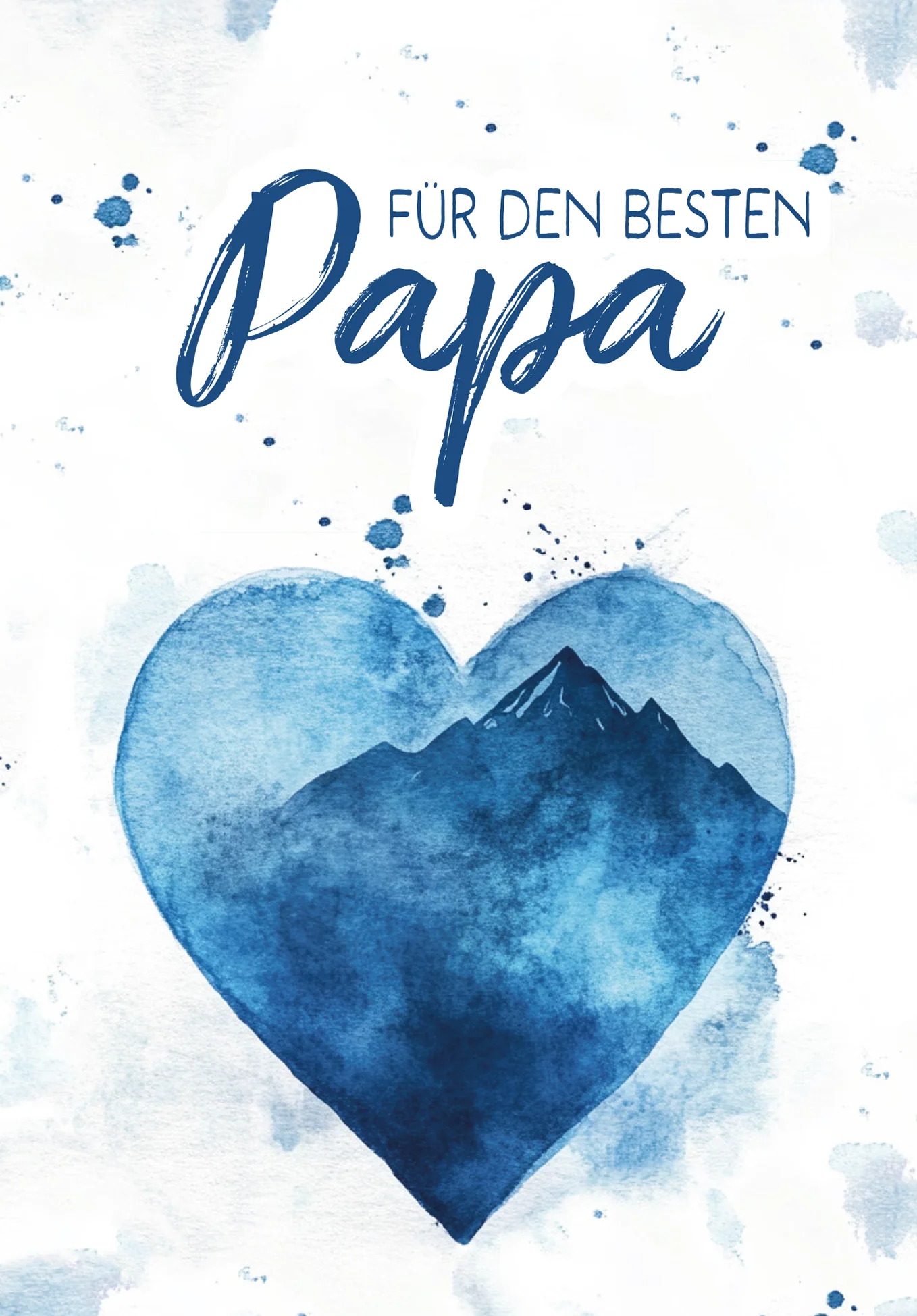 Für den besten Papa - Aquarellherz blau - Image 2