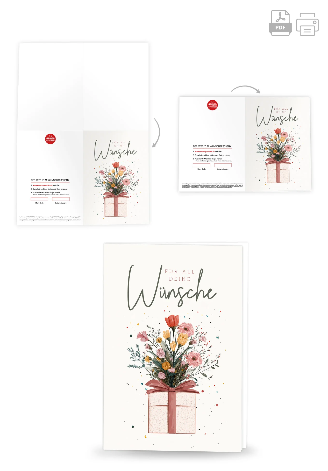 Für all deine Wünsche - Geschenk mit Blumen - Image 4
