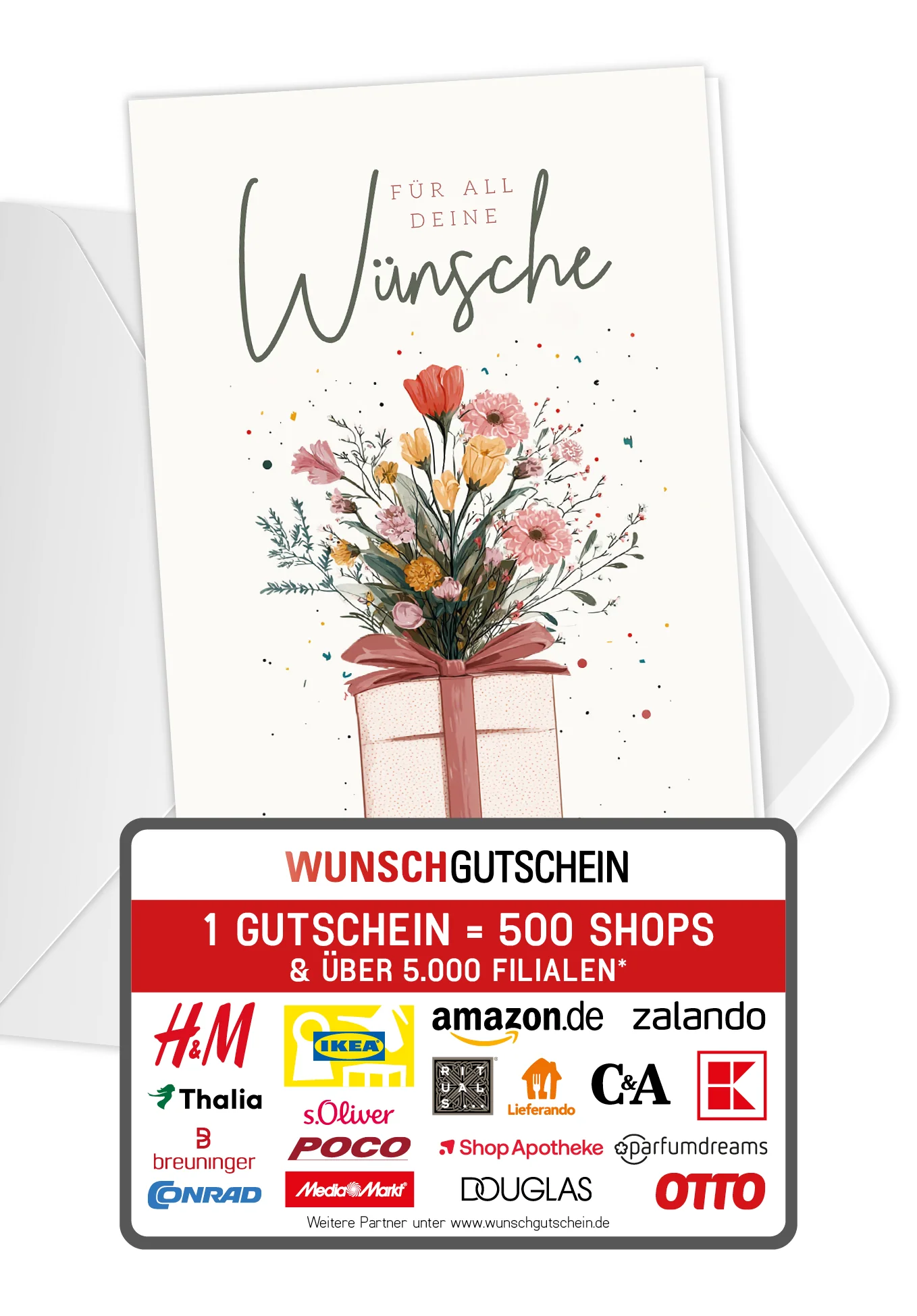 Für all deine Wünsche - Geschenk mit Blumen PDF