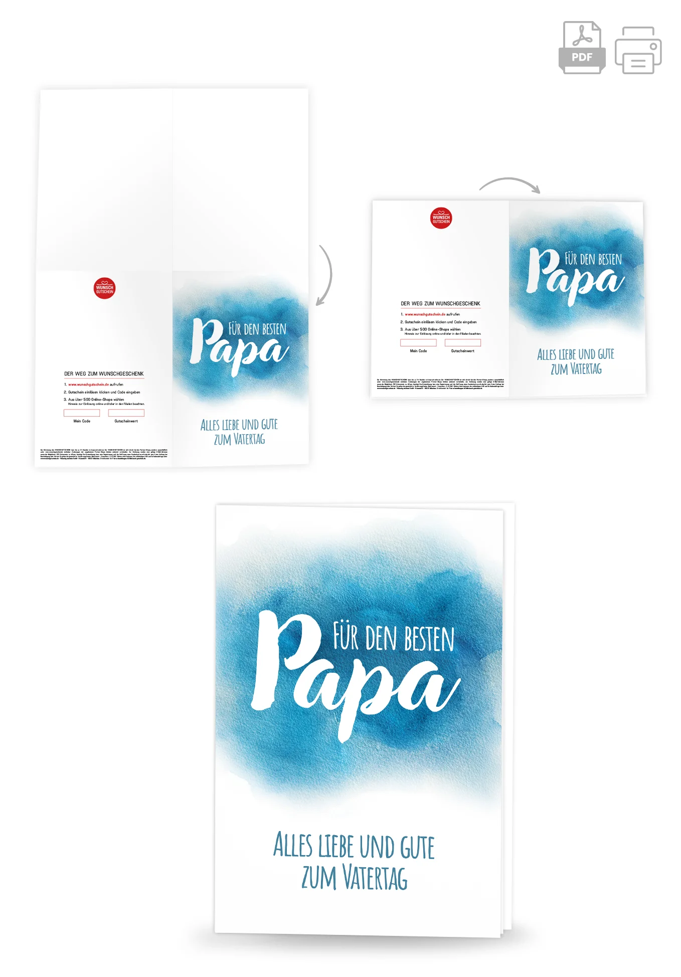 Für den besten Papa - Aquarell Blau - Image 4