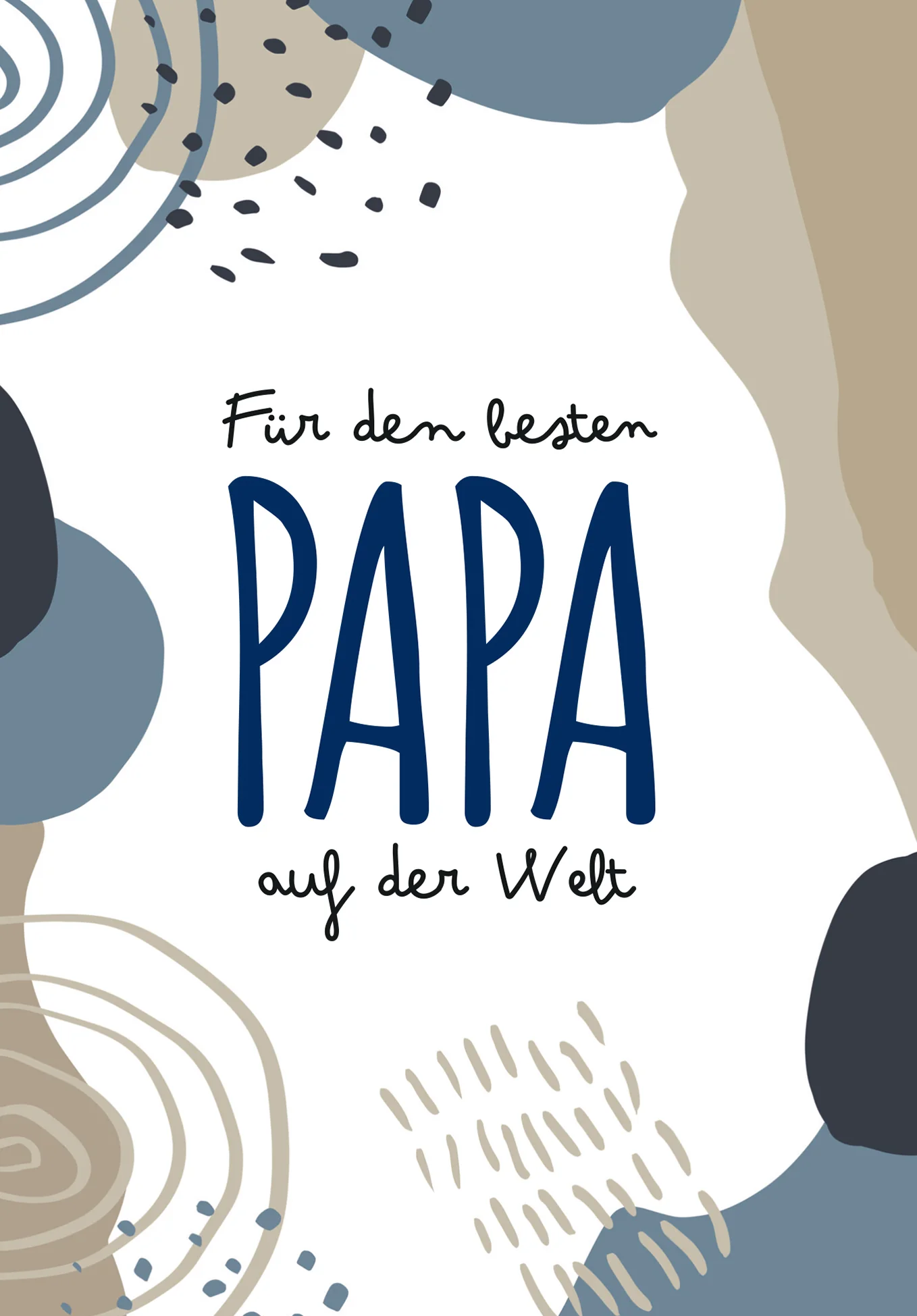 Für den besten Papa auf der Welt - Blau Beige Formen - Image 2