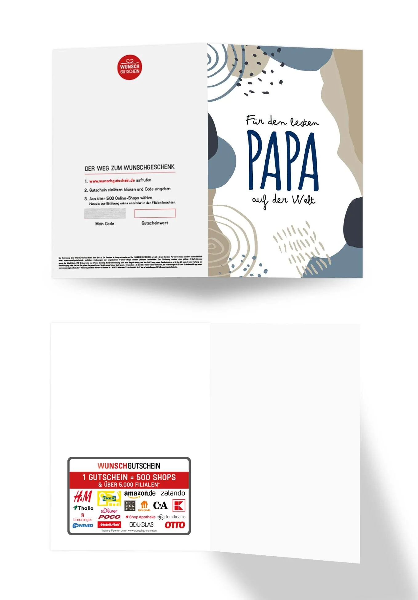 Für den besten Papa auf der Welt - Blau Beige Formen - Image 3