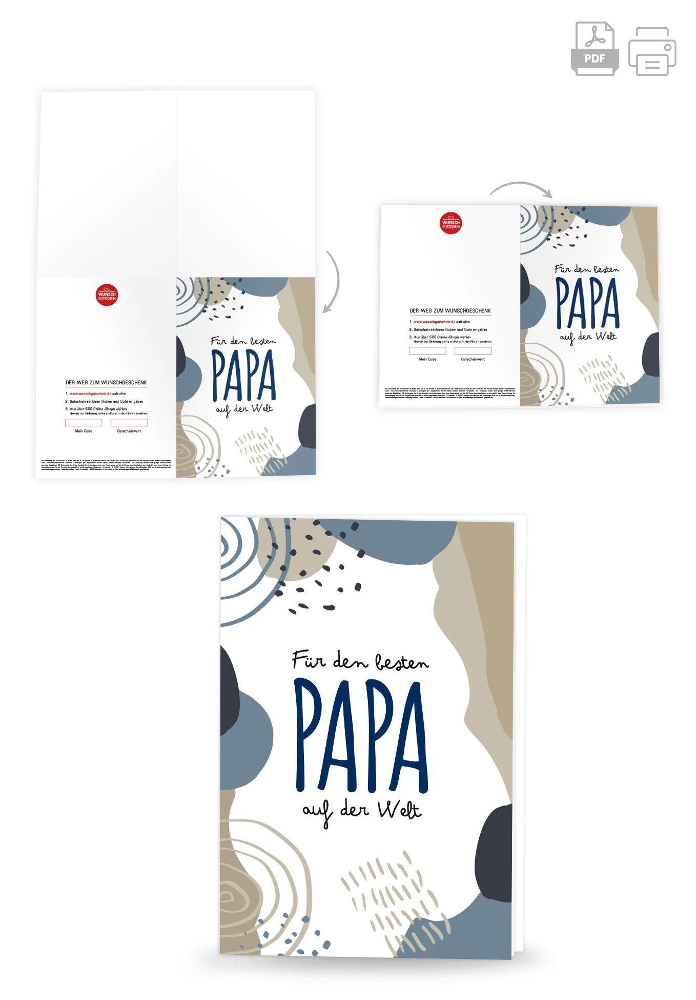 Für den besten Papa auf der Welt - Blau Beige Formen - Image 4