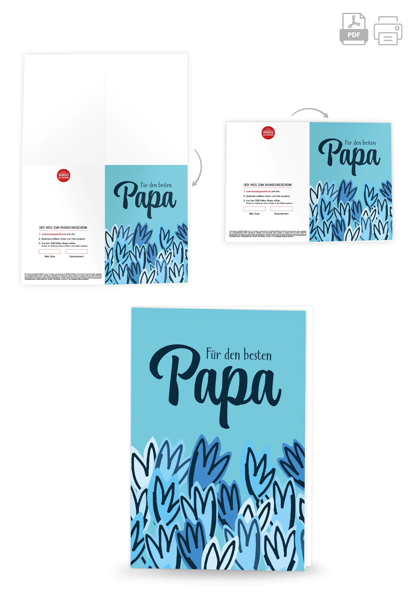 Für den besten Papa - Blumen Blau PDF - Image 4