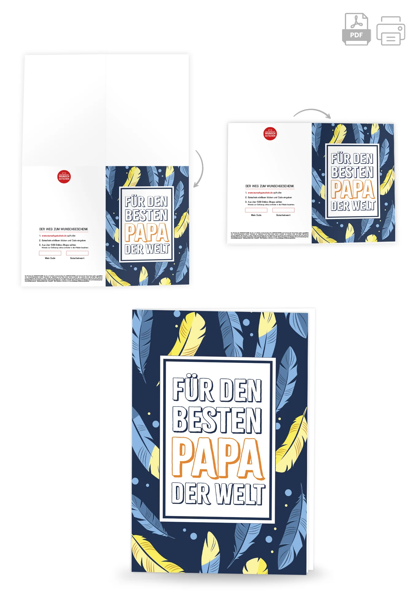 Für den besten Papa der Welt - Federn Blau Gelb PDF - Image 4