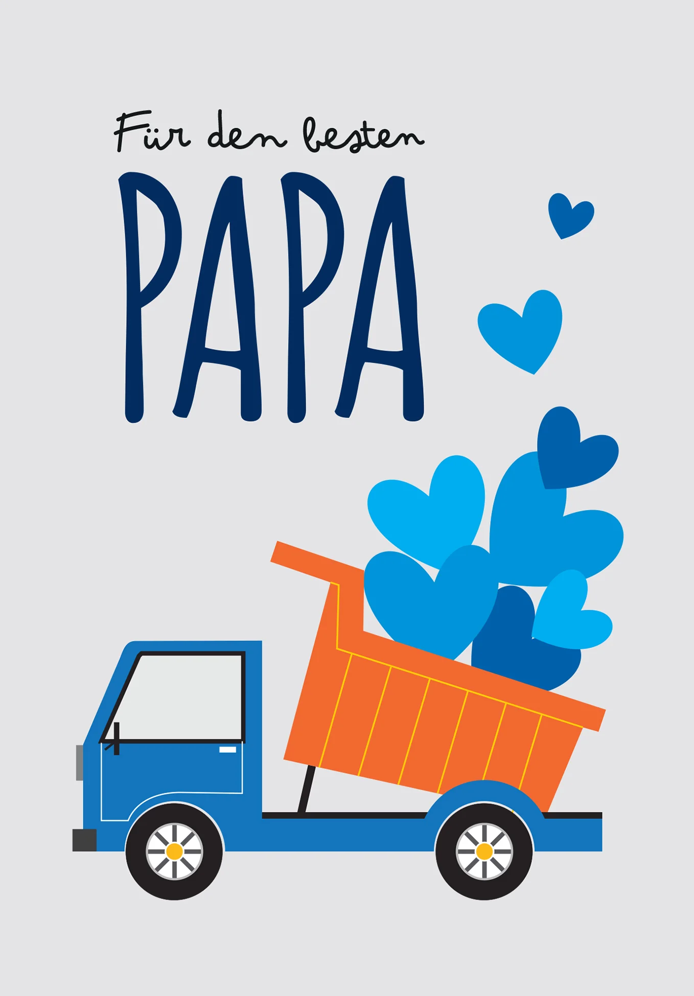 Für den besten Papa - Laster Herzen Grau - Image 2