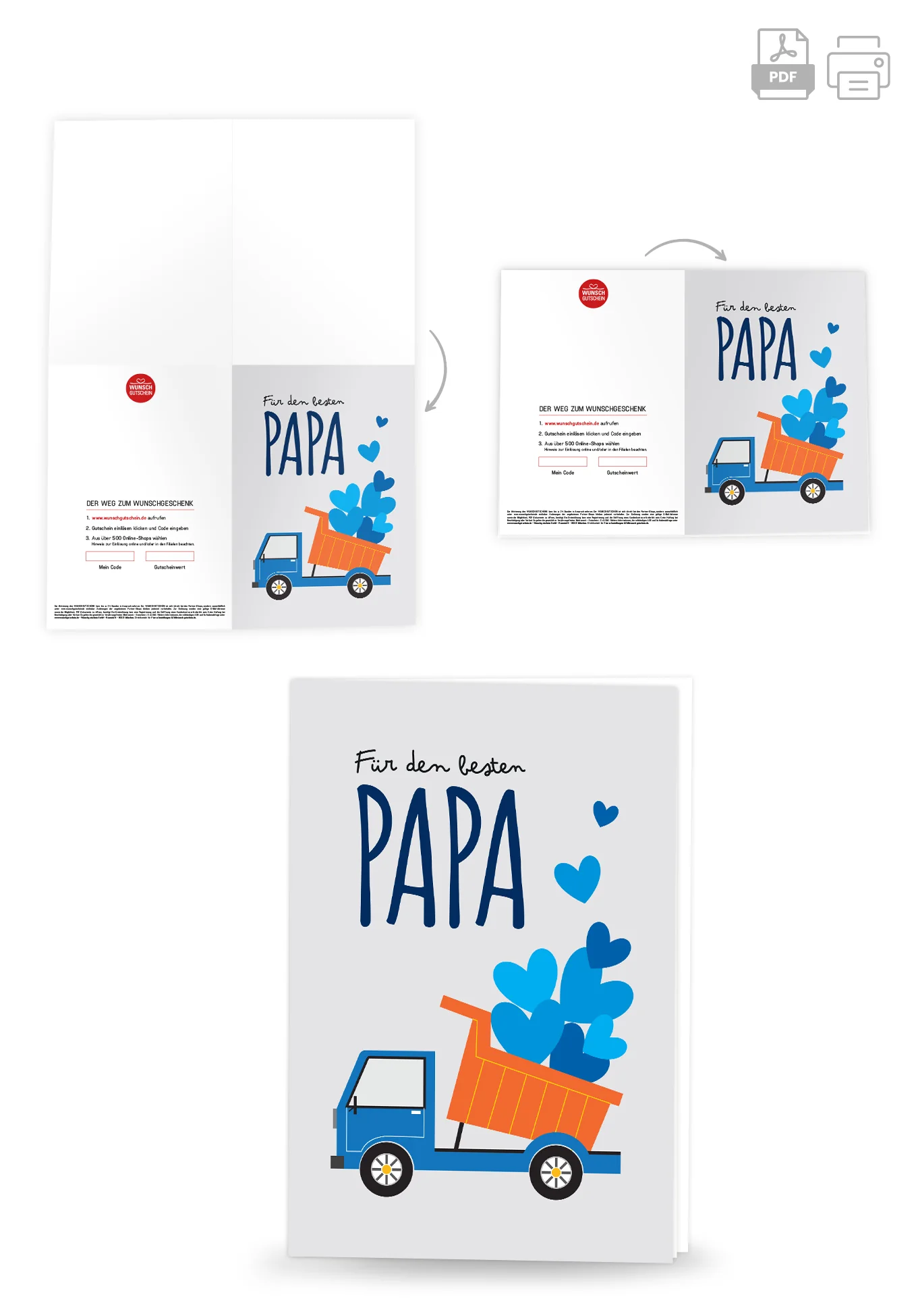 Für den besten Papa - Laster Herzen Grau PDF - Image 4