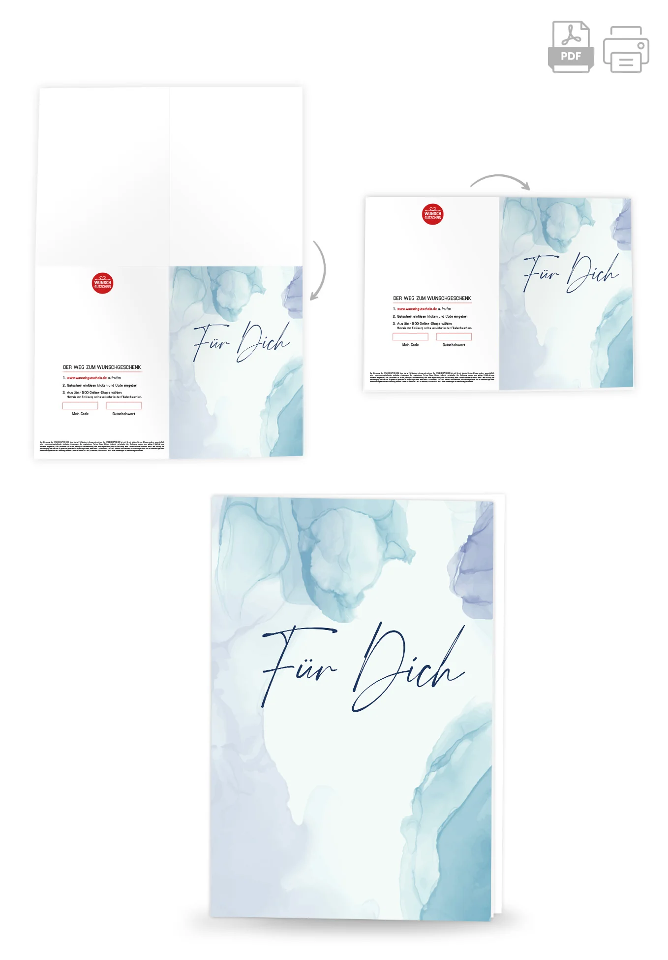 Für Dich - Aquarell Blau - Image 4