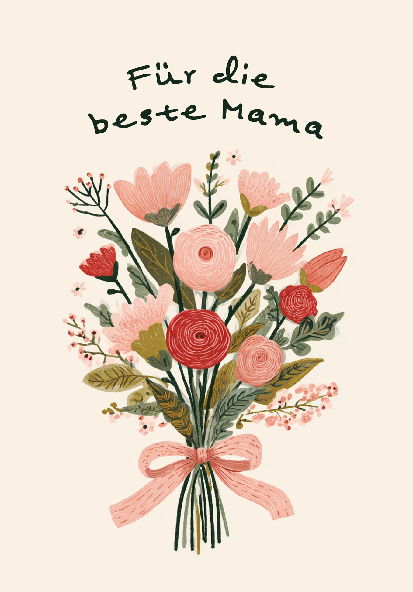 Für die beste Mama - Blumenstrauß Beige PDF - Image 2