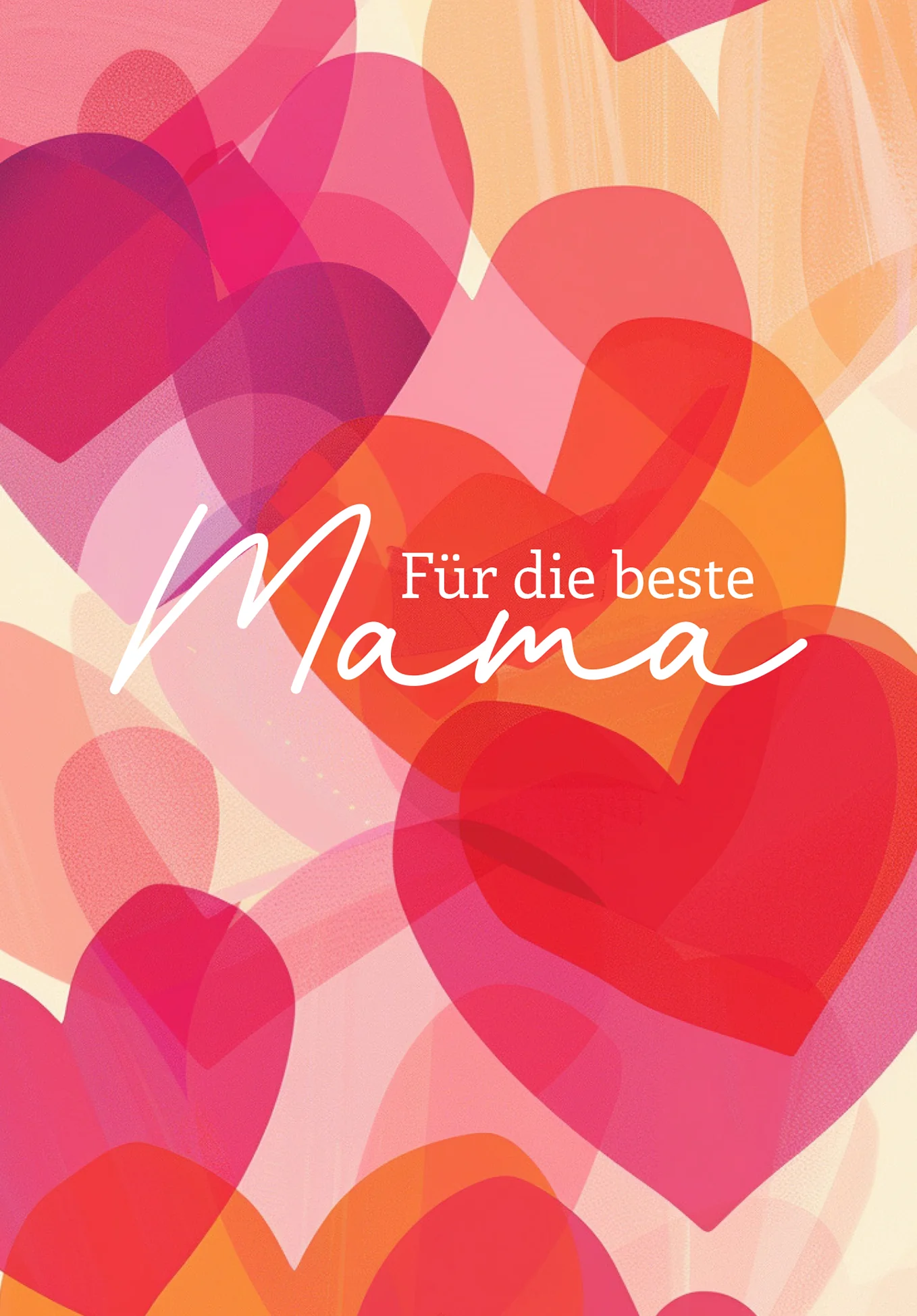 Für die beste Mama - Herzen Pink Orange PDF - Image 2