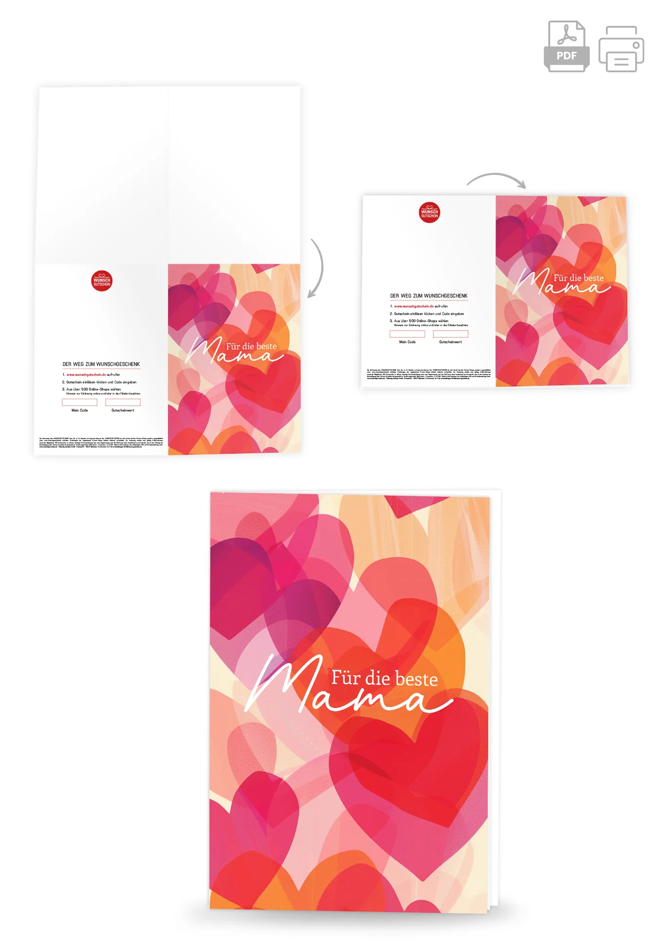 Für die beste Mama - Herzen Pink Orange PDF - Image 4