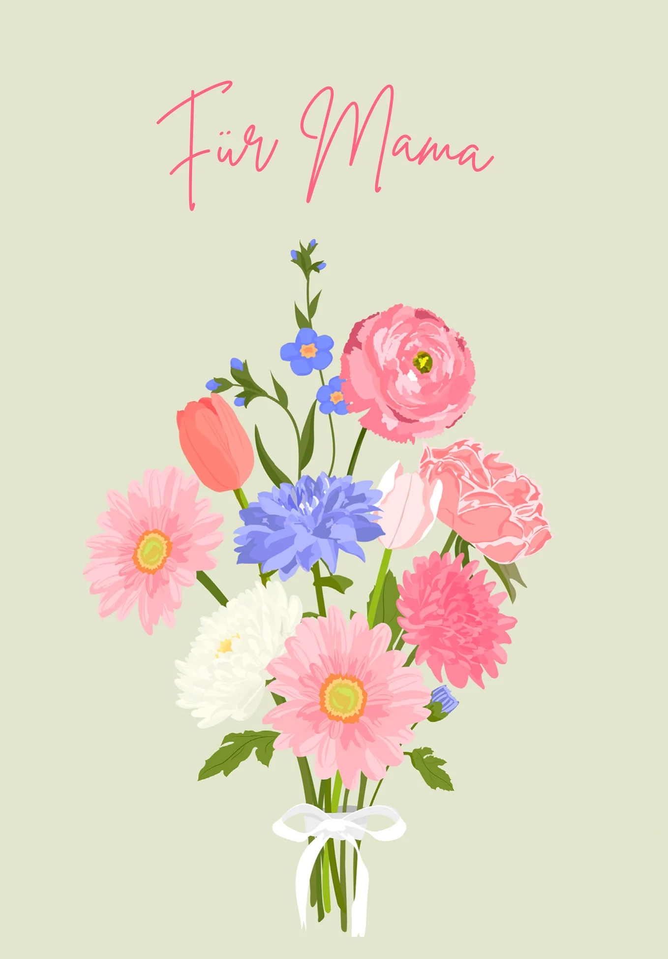 Für Mama - Blumenstrauß Pink PDF - Image 2