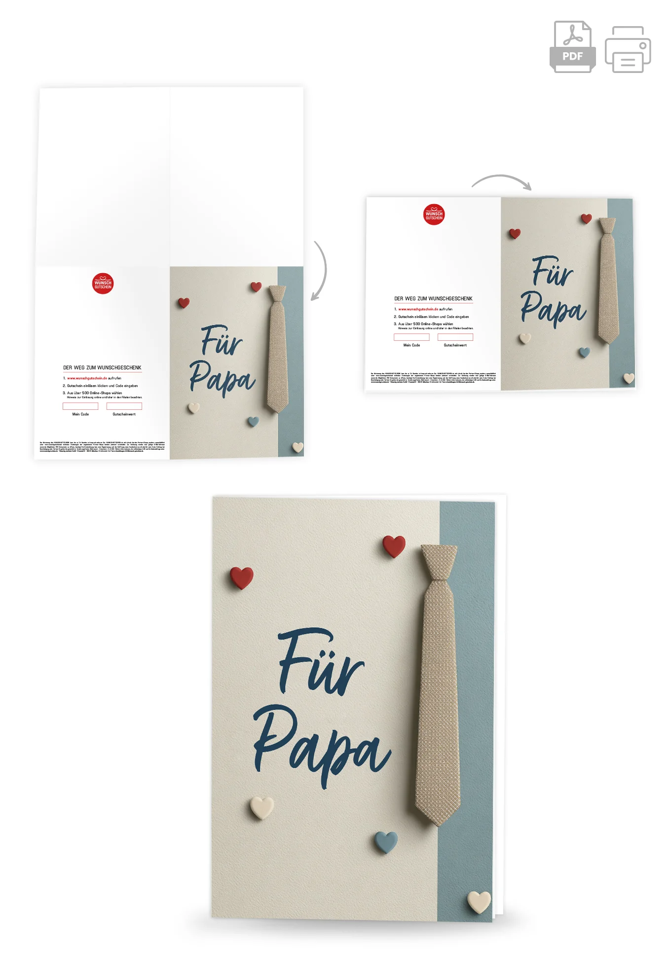 Für Papa - Krawatte und Herzen - Image 4