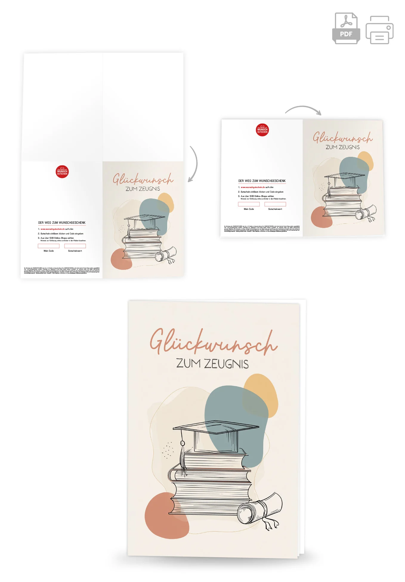 Glückwunsch Zeugnis - Bücher und Hut - Image 4