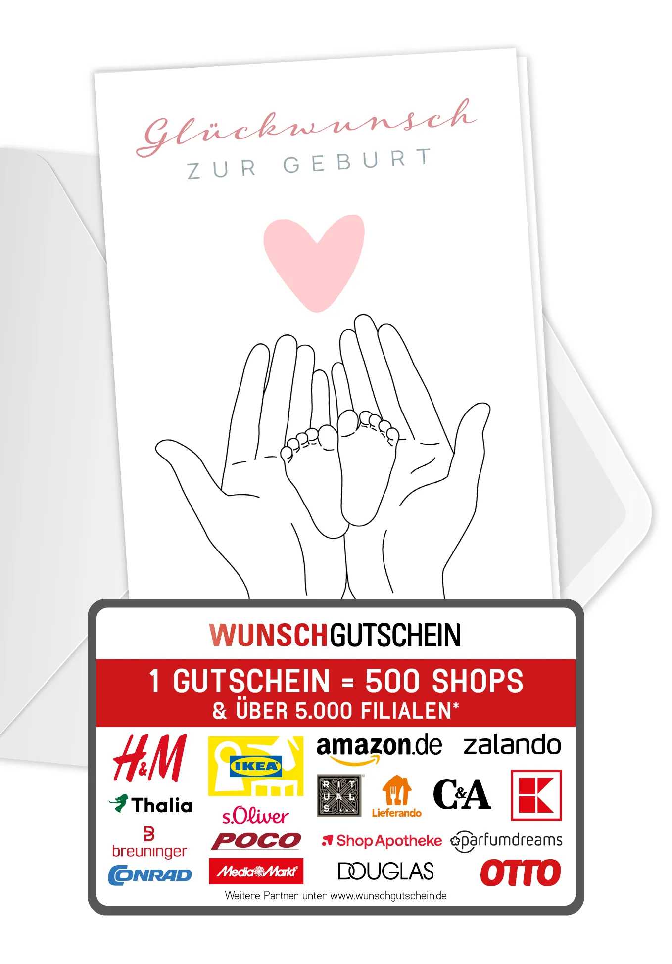 Glückwunsch zur Geburt - Babyfüße