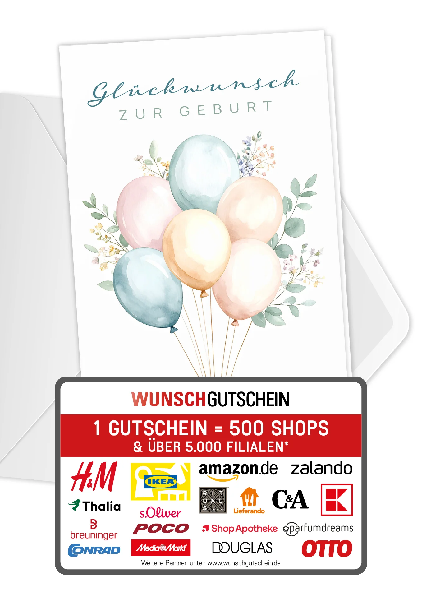Glückwunsch zur Geburt - Ballons PDF