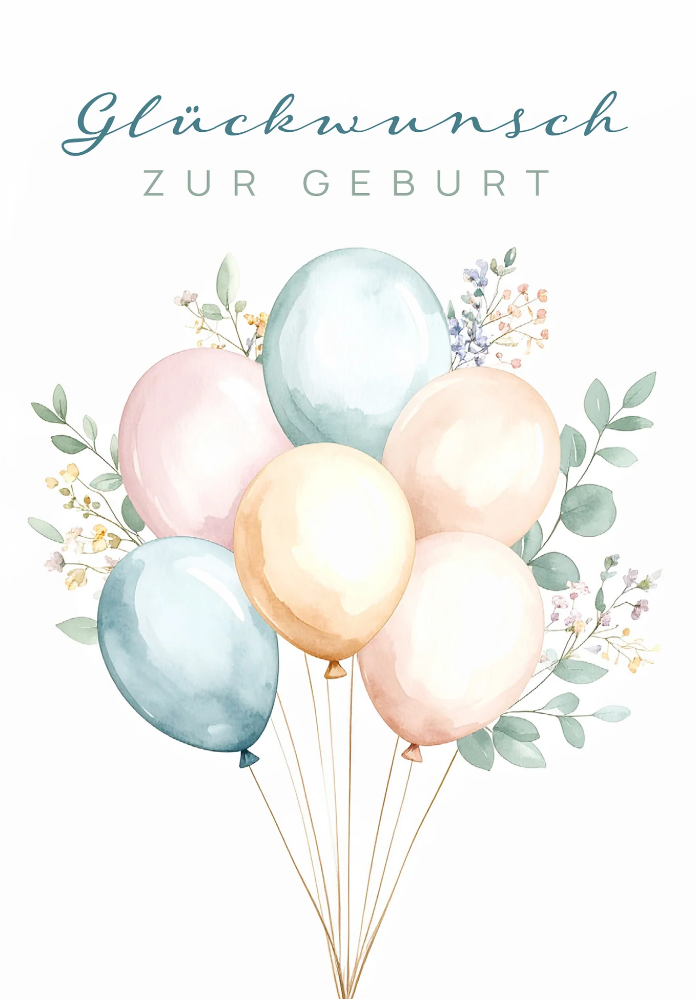 Glückwunsch zur Geburt - Ballons PDF - Image 2