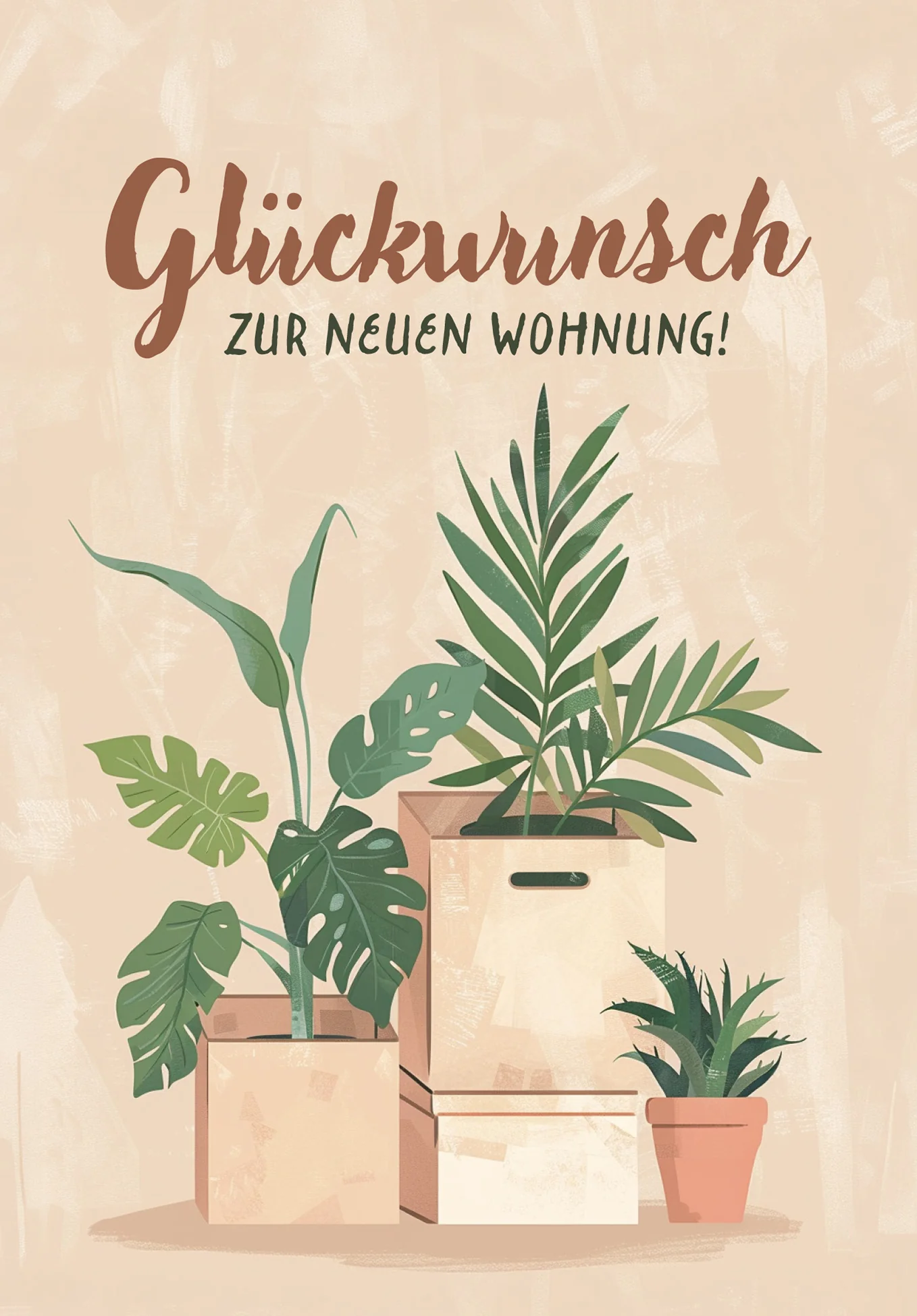 Glückwunsch zur neuen Wohnung - Kartons und Pflanzen PDF - Image 2