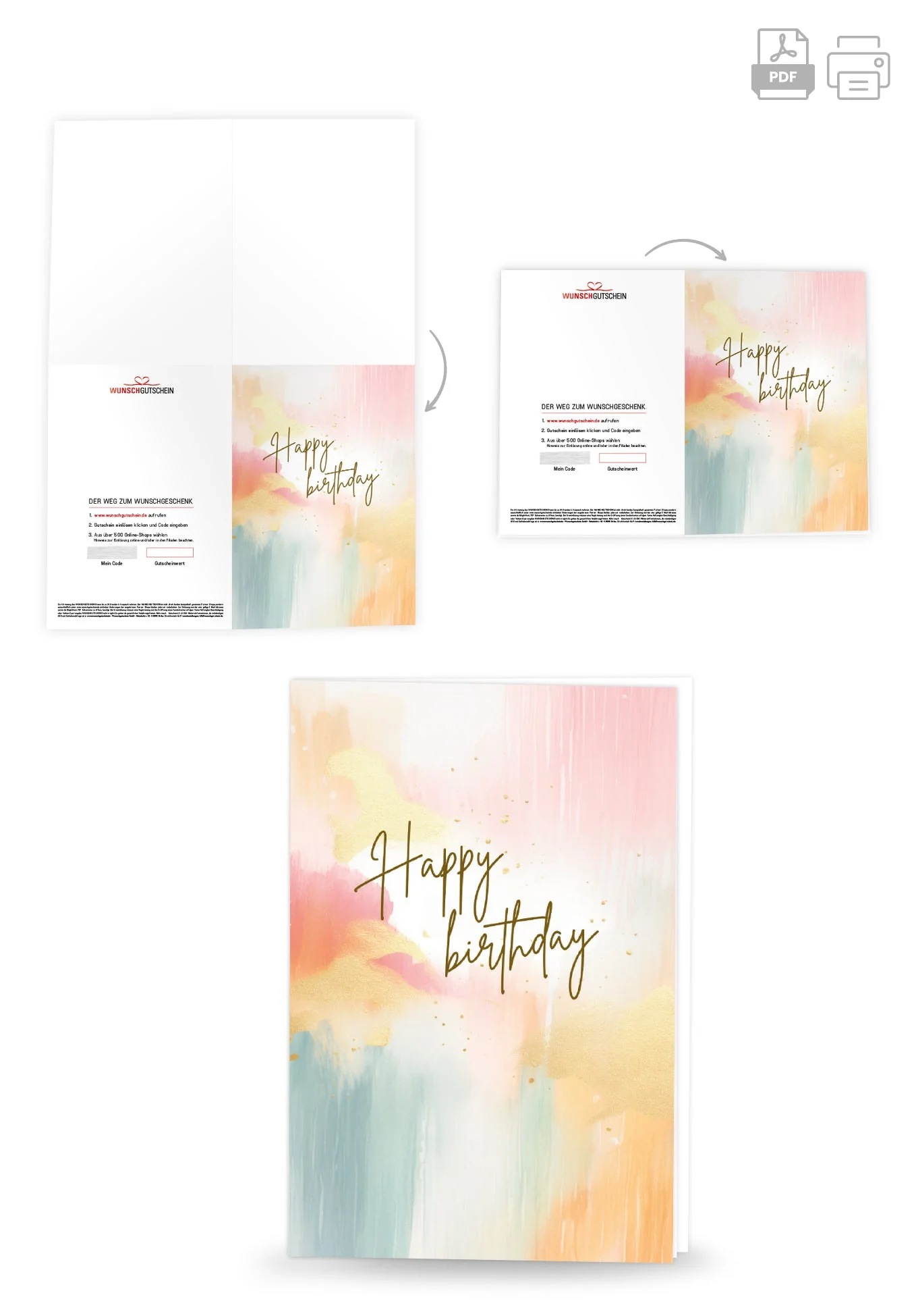 Happy Birthday - Aquarell bunt PDF - Image 4