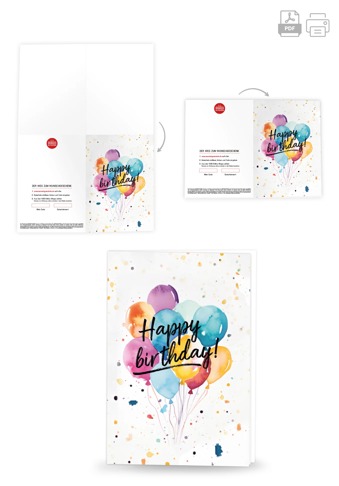 Happy Birthday - Ballons Aquarell - Image 4