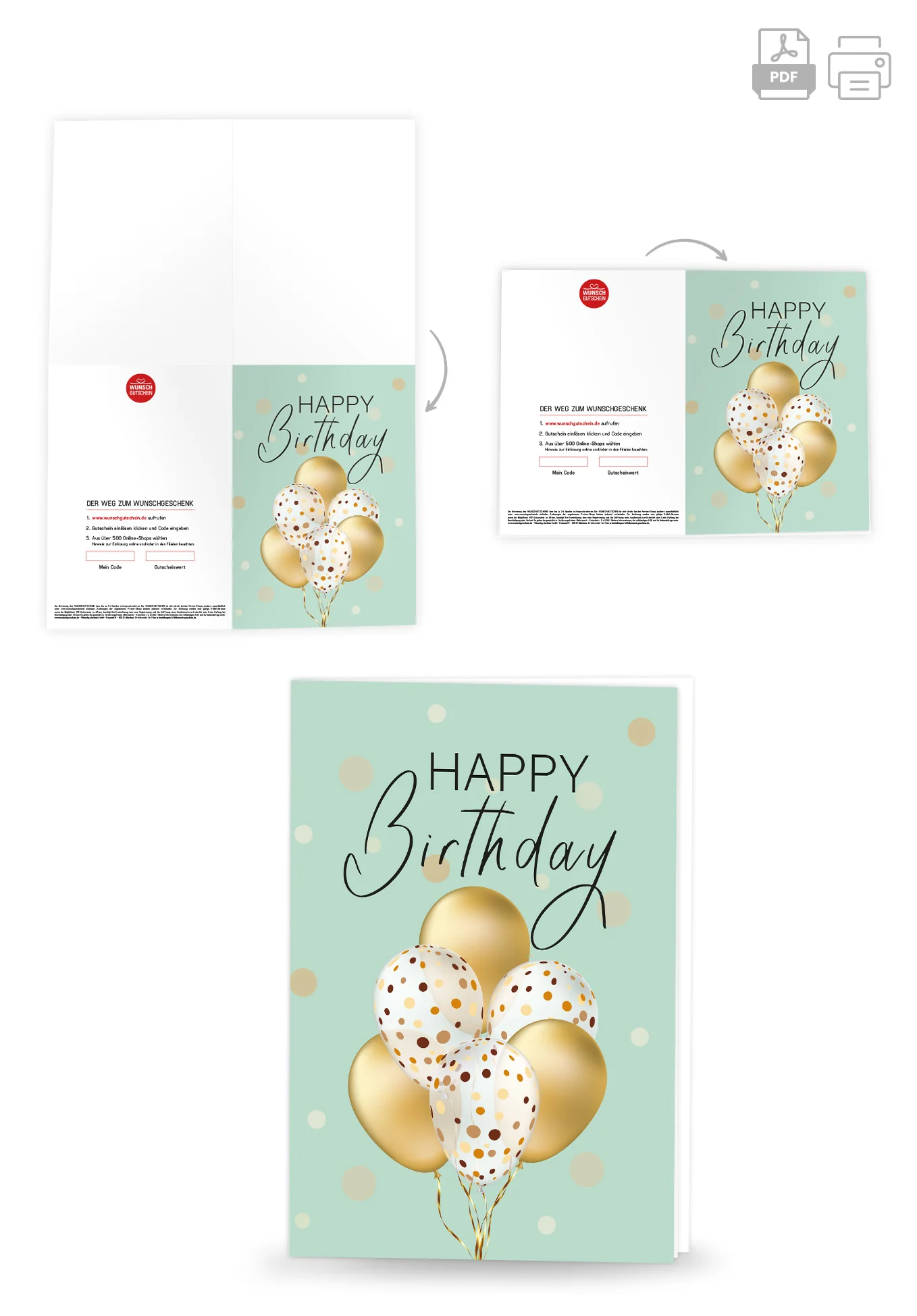 Happy Birthday - Ballons Gold PDF - Image 4