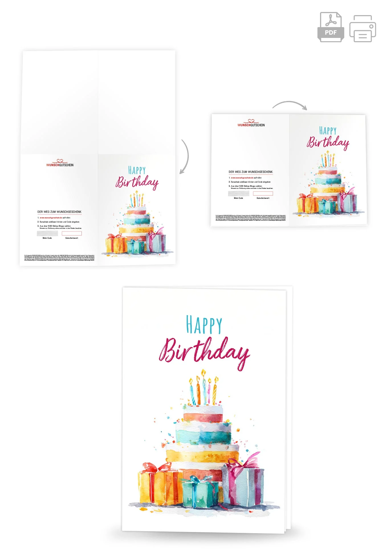 Happy Birthday - Torte Aquarell - Image 4