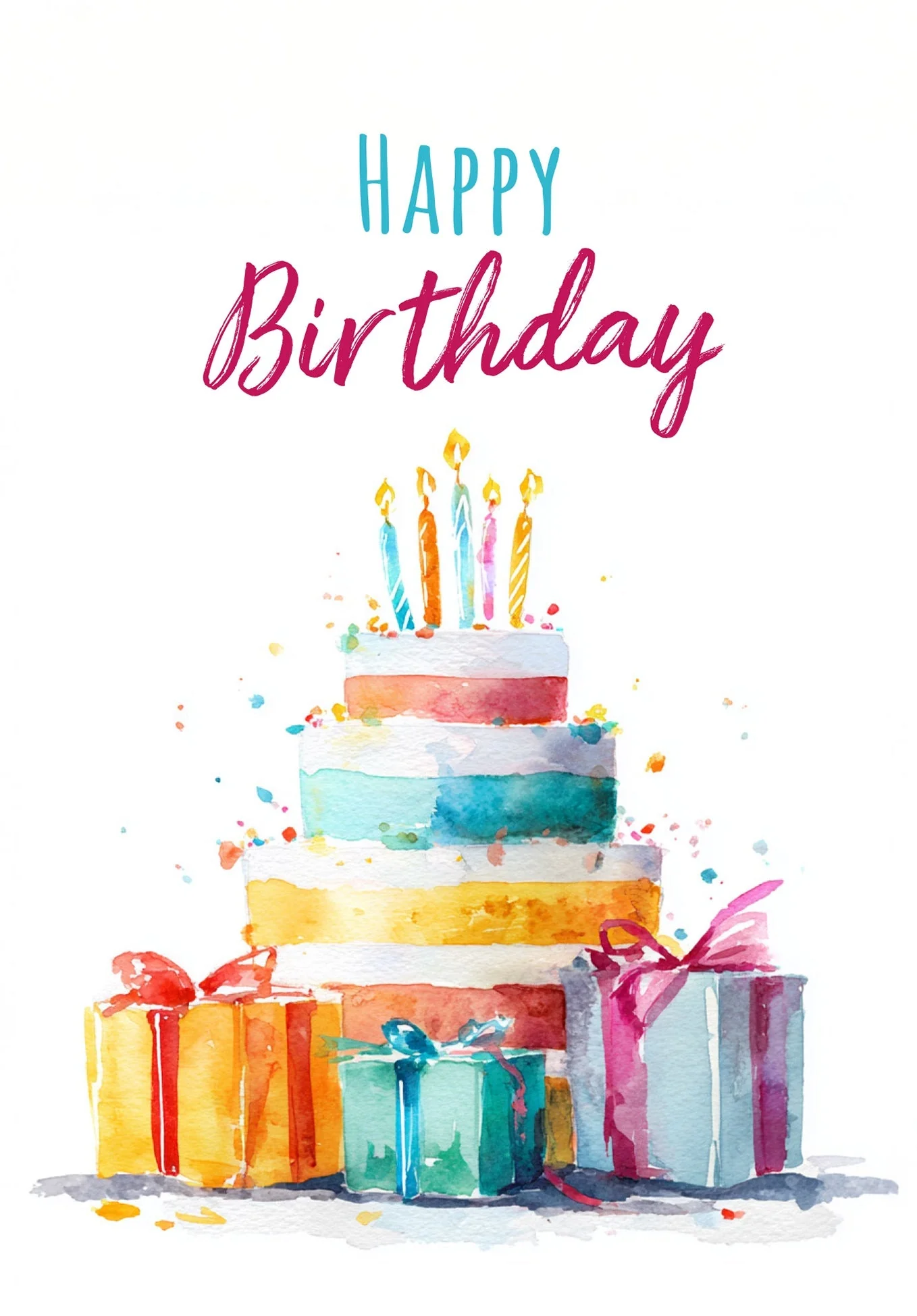 Happy Birthday - Torte Aquarell PDF - Image 2