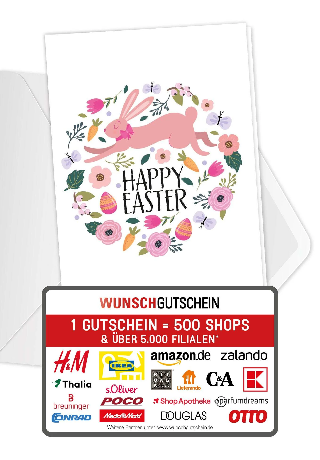 Happy Easter - Hase im Blumenkreis