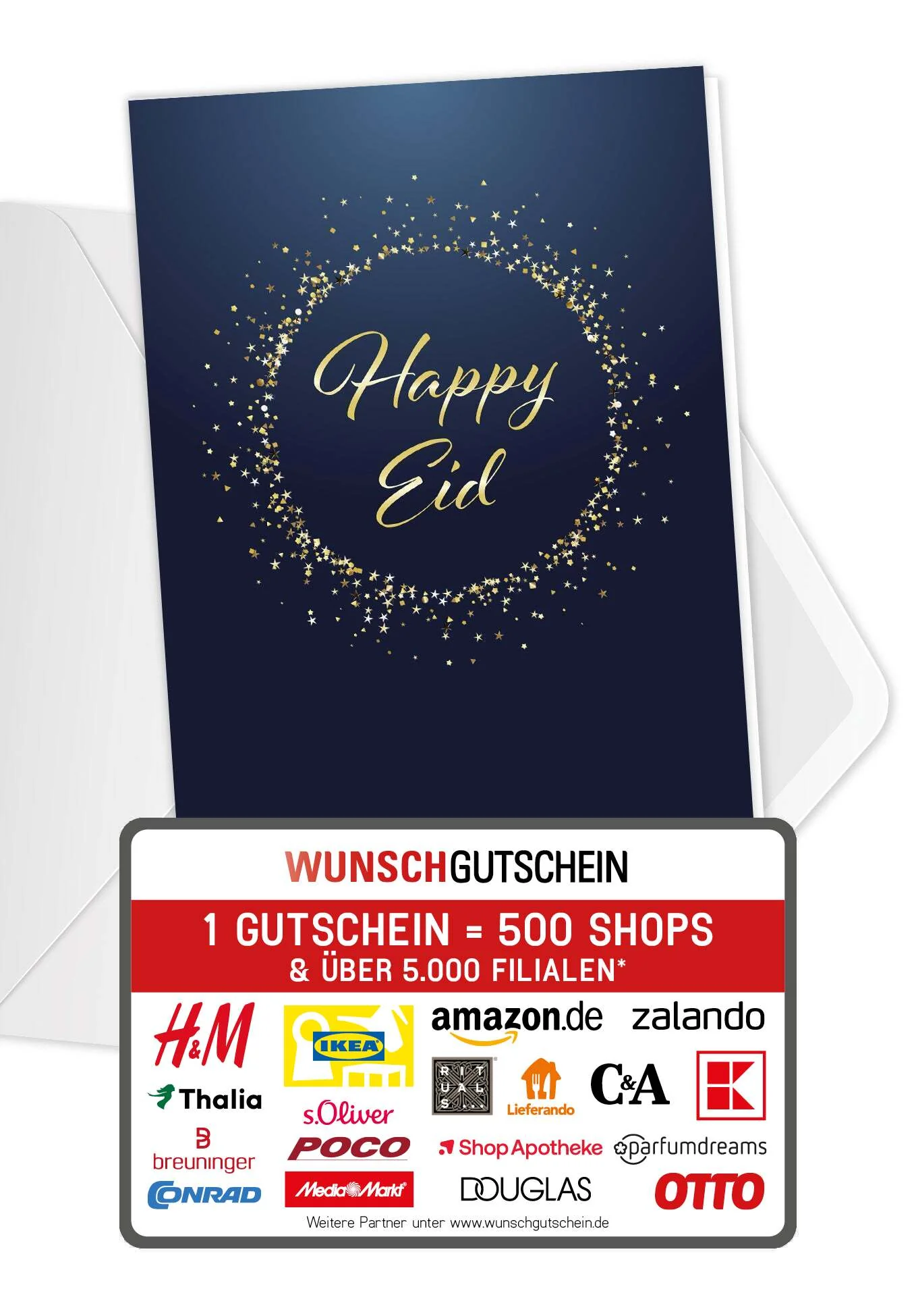 Happy Eid - Blau Gold