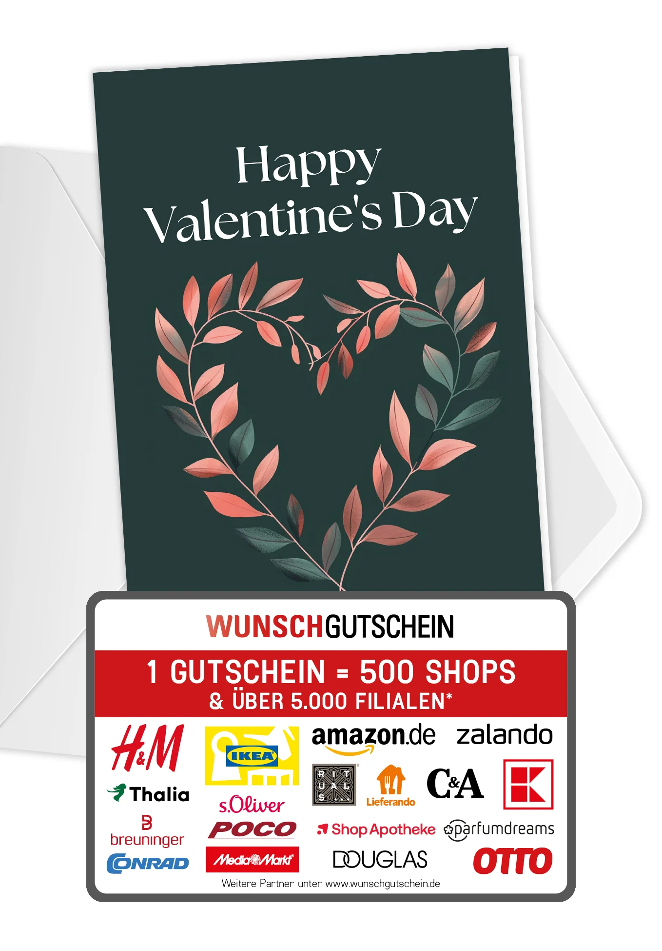 Happy Valentine's Day - Herz Dunkelgrün PDF