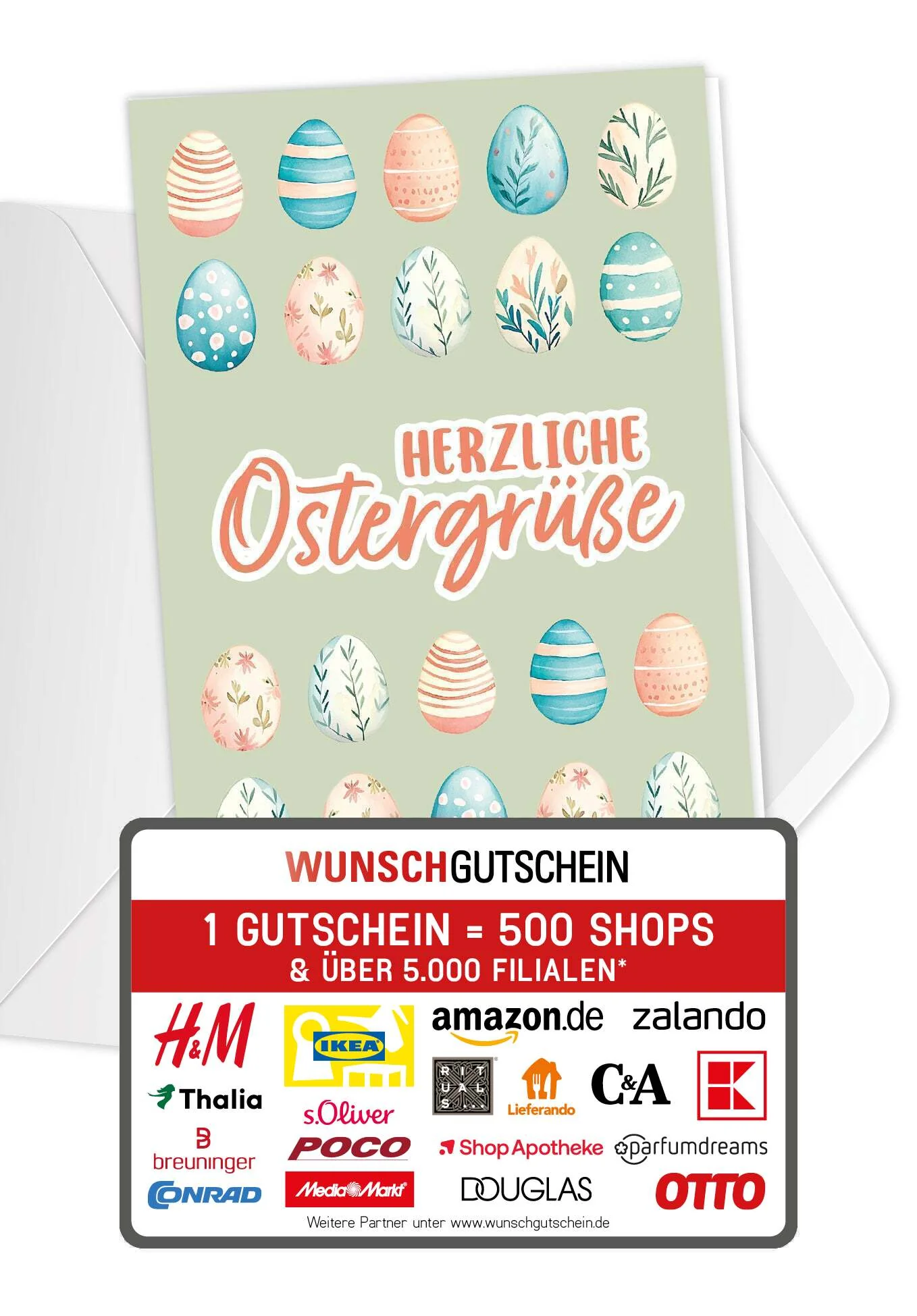 Herzliche Ostergrüße - Eiermuster Grün PDF