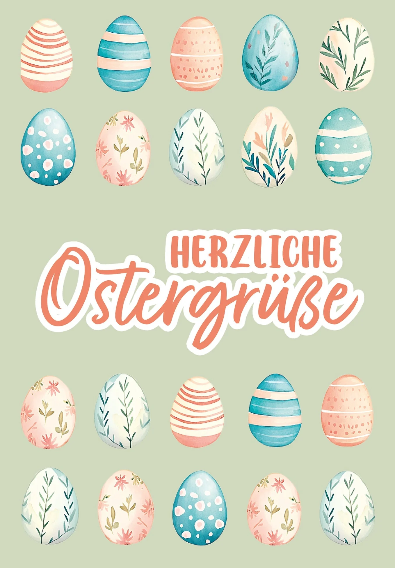 Herzliche Ostergrüße - Eiermuster Grün PDF - Image 2